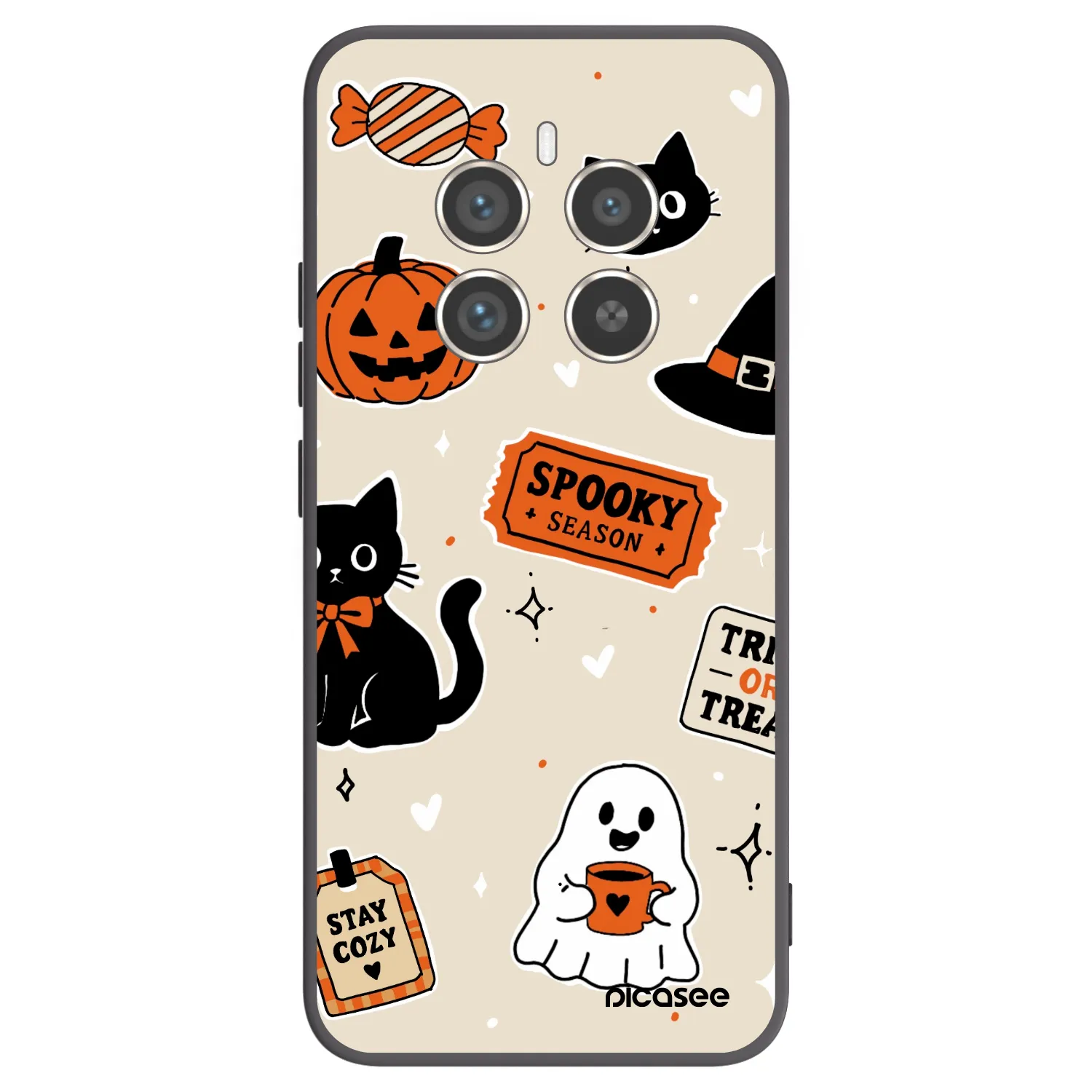 Picasee Realme 12 Pro 5G Hülle - Schwarzes Silikon - Halloween stickers