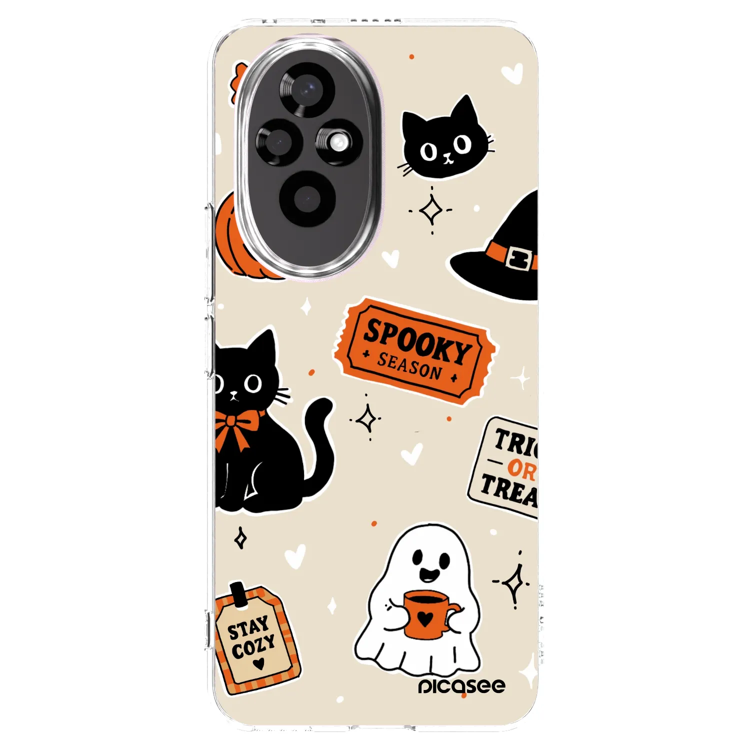 Picasee Honor 200 Pro 5G Hülle - Transparentes Silikon - Halloween stickers
