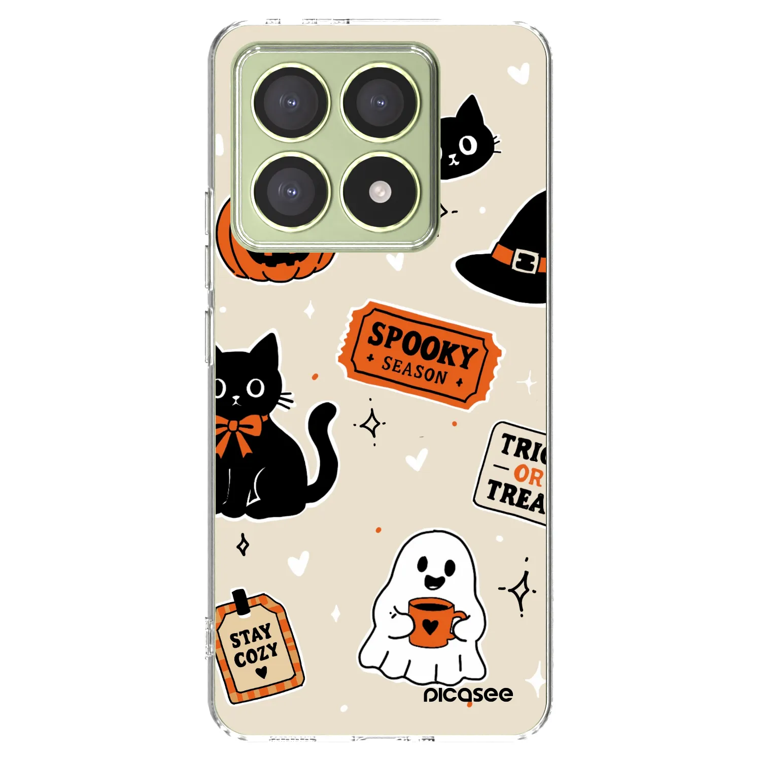 Picasee Xiaomi 14T Hülle - Transparentes Silikon - Halloween stickers