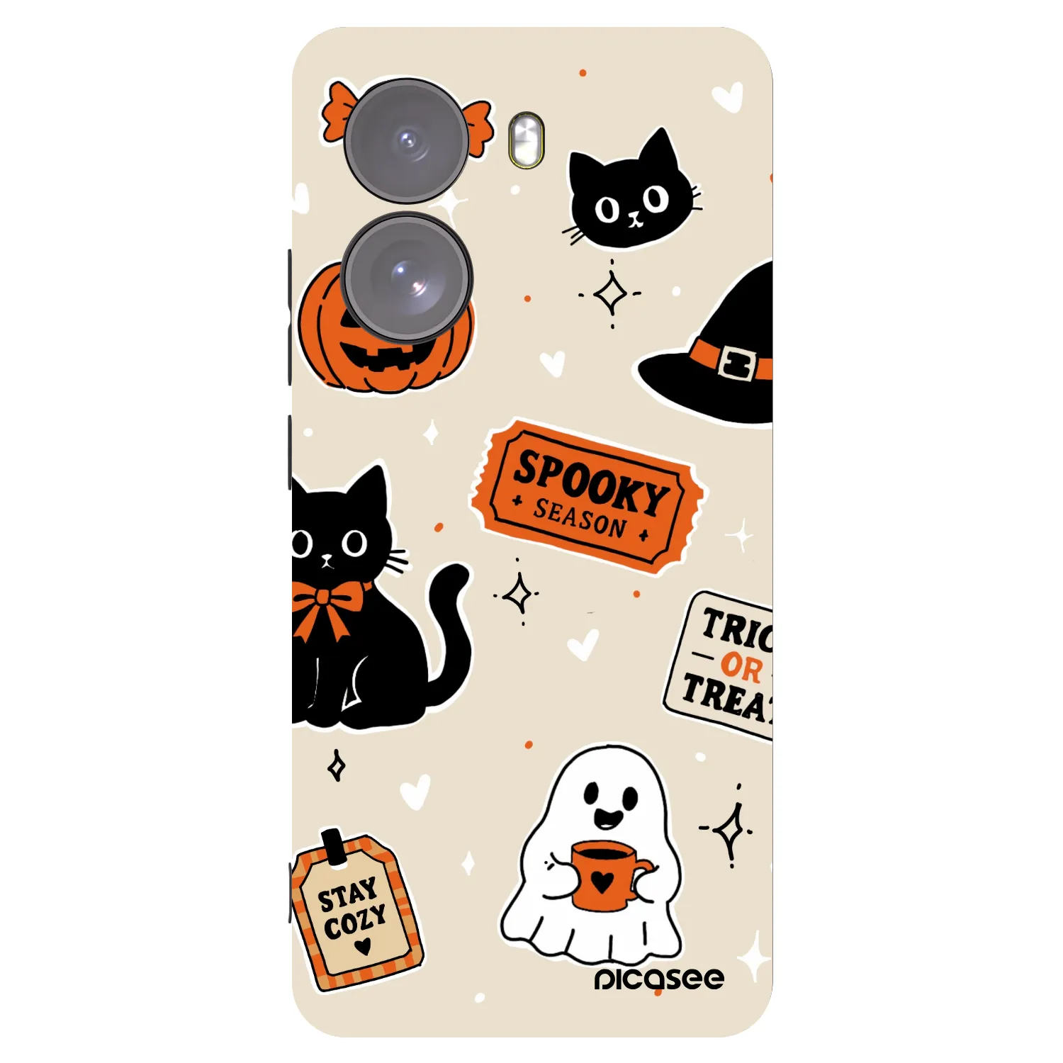 Picasee Xiaomi Poco X7 Hülle - Schwarzes Silikon - Halloween stickers
