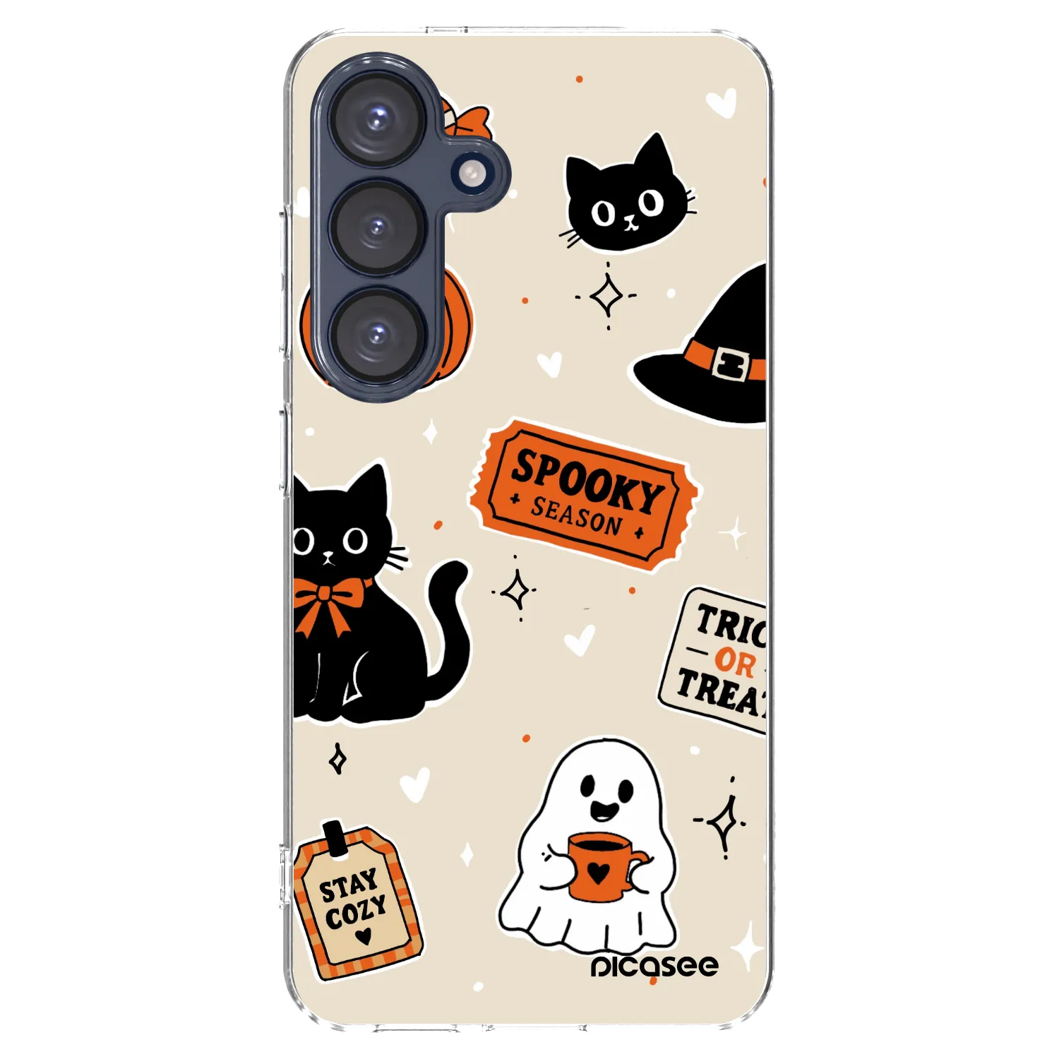 Picasee Samsung Galaxy S25 5G Hülle - Transparentes Silikon - Halloween stickers