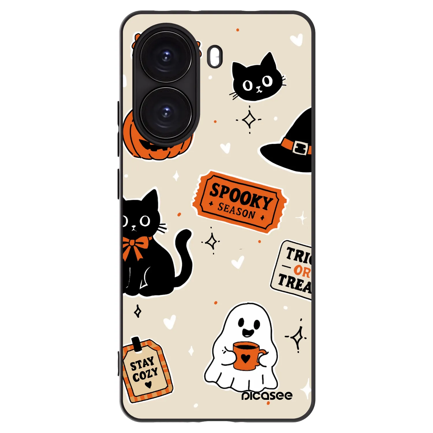 Picasee Xiaomi Poco X7 Pro 5G Hülle - Schwarzes Silikon - Halloween stickers