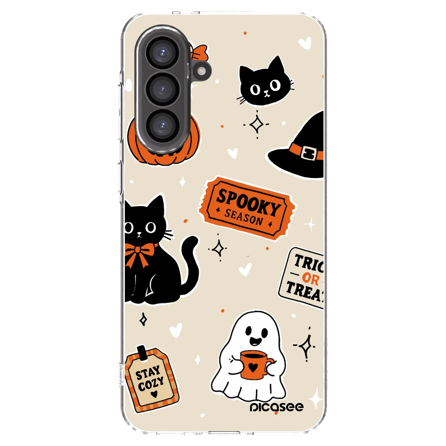 Picasee Samsung Galaxy A36 5G Hülle - Transparentes Silikon - Halloween stickers