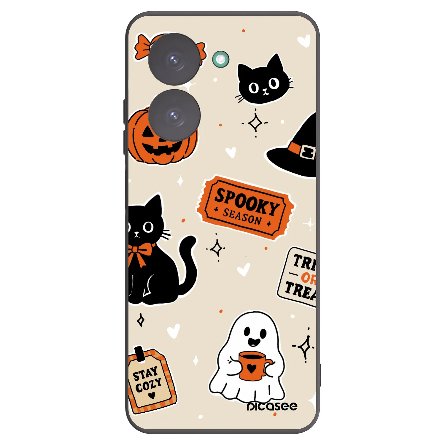 Picasee Xiaomi Redmi A5 Hülle - Schwarzes Silikon - Halloween stickers