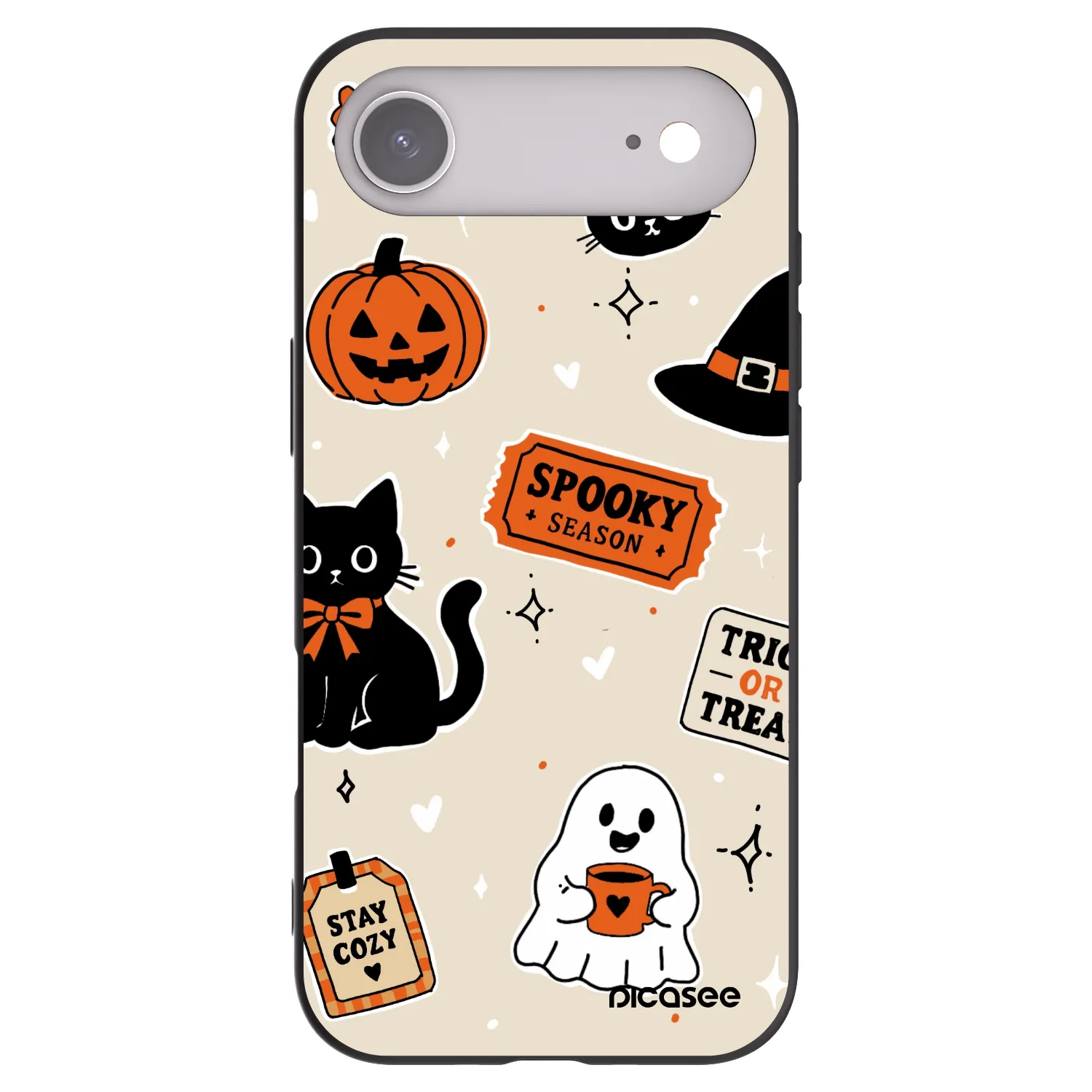 Picasee Apple iPhone Air Hülle - Schwarzes Silikon - Halloween stickers