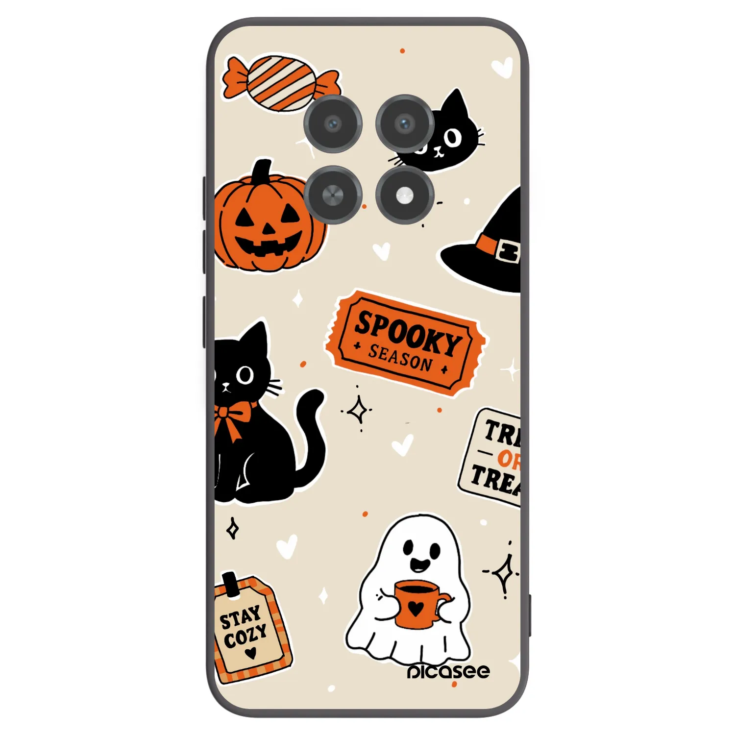 Picasee Realme 12X Hülle - Schwarzes Silikon - Halloween stickers