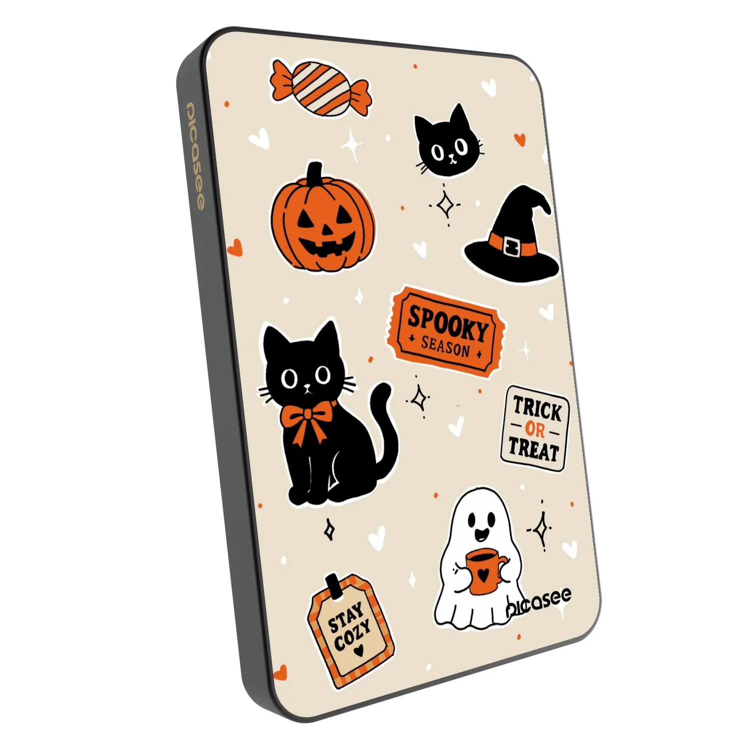 Picasee Powerbank mit MagSafe 5 000 mAh Grau - Halloween stickers