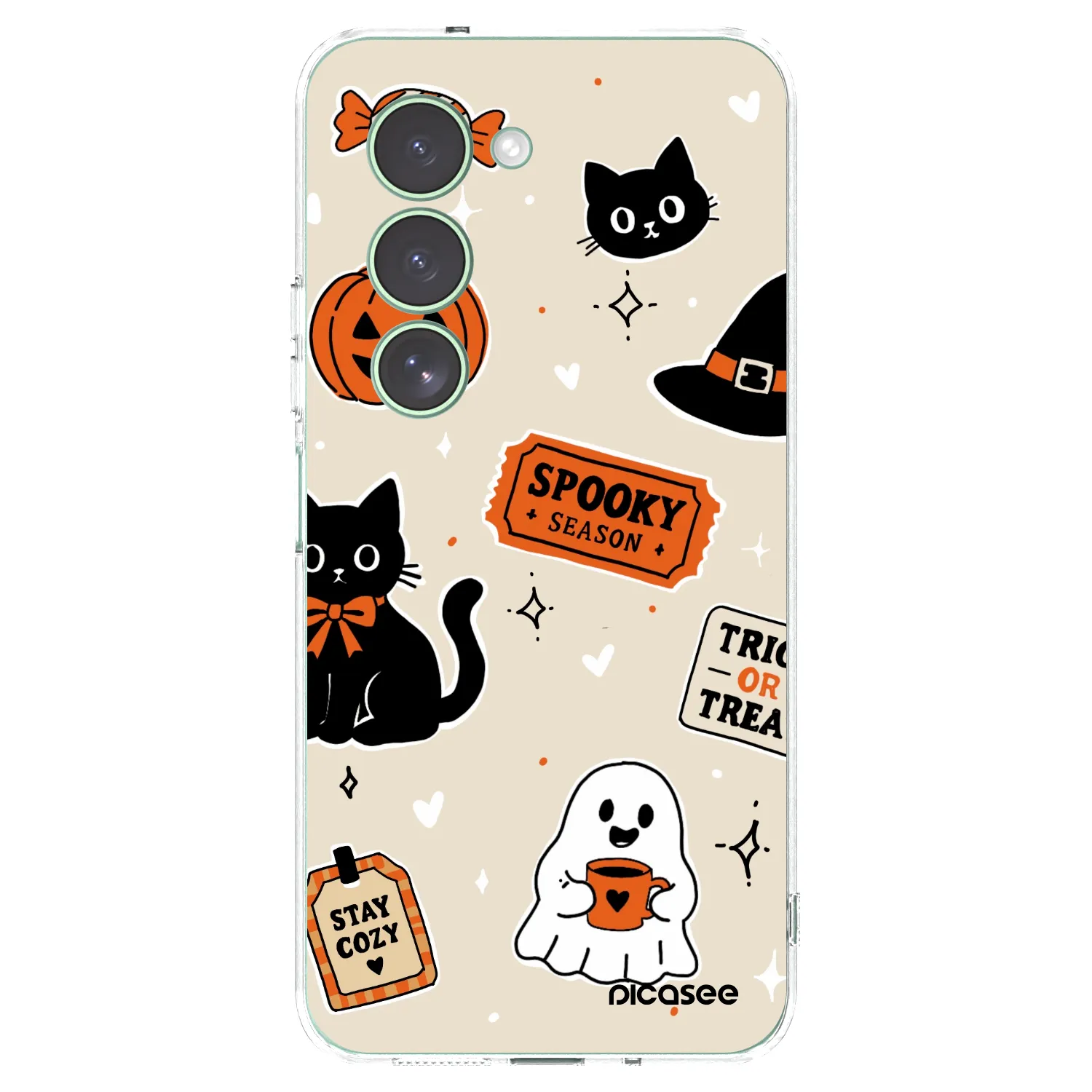 Picasee Xiaomi Redmi 15 5G Hülle - Transparentes Silikon - Halloween stickers