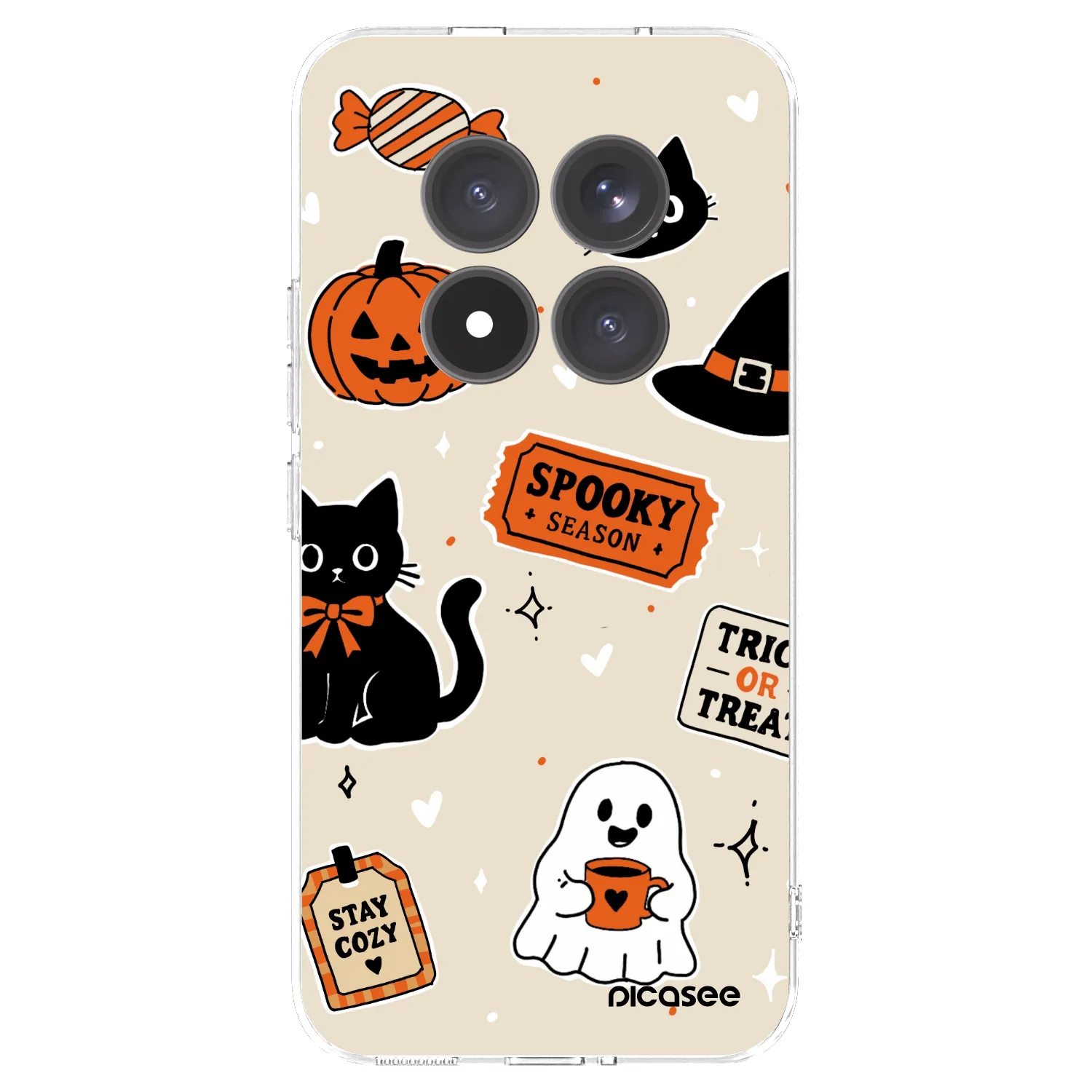 Picasee Xiaomi Redmi Note 15 Pro+ Hülle - Transparentes Silikon - Halloween stickers