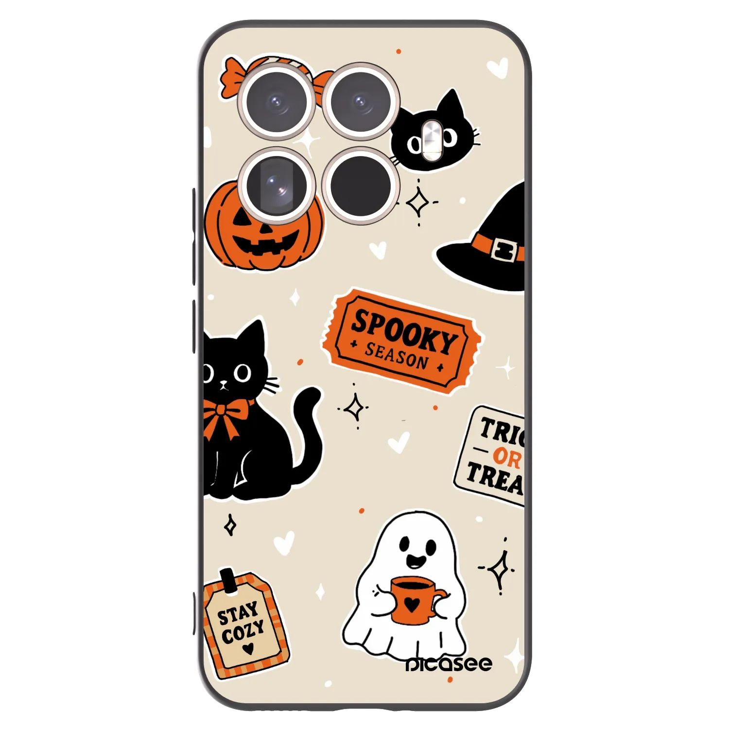 Picasee Xiaomi 15T Pro Hülle - Schwarzes Silikon - Halloween stickers