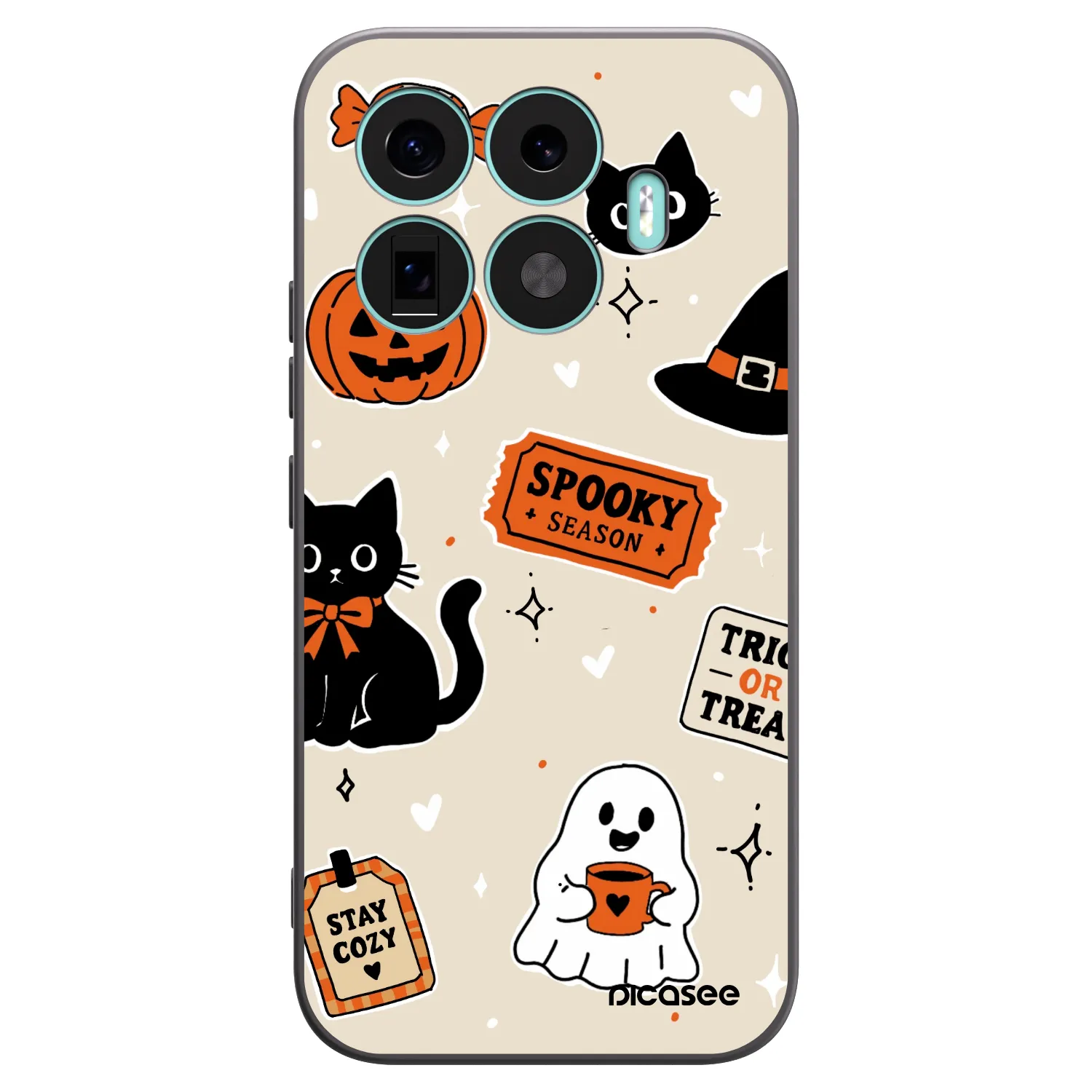 Picasee Xiaomi 17T Hülle - Schwarzes Silikon - Halloween stickers
