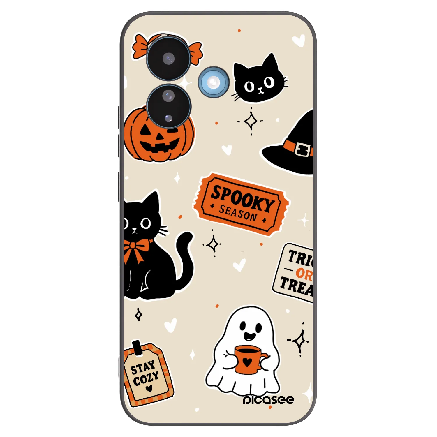 Picasee Xiaomi Redmi Note 17 Pro 5G Hülle - Schwarzes Silikon - Halloween stickers