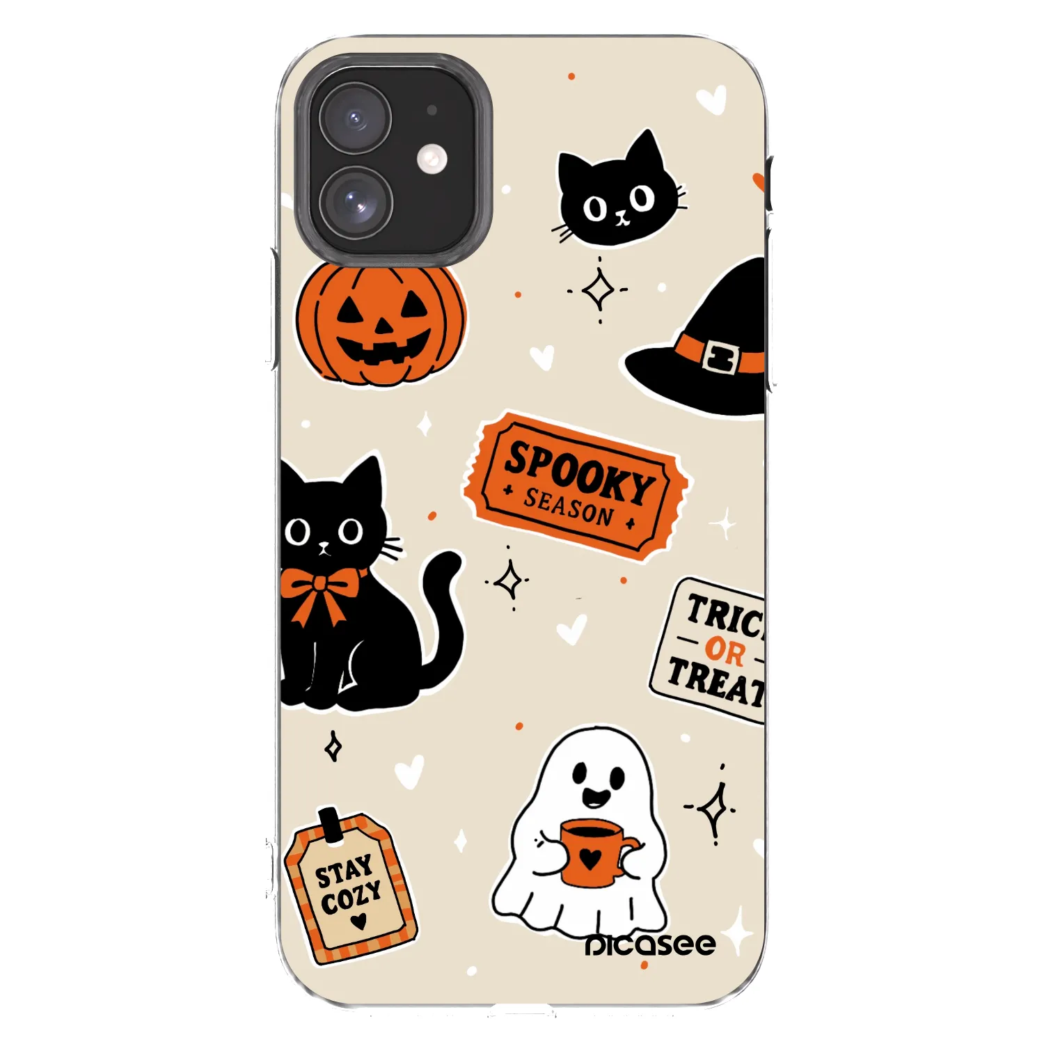 Picasee Apple iPhone 11 Hülle - Transparentes Silikon - Halloween stickers