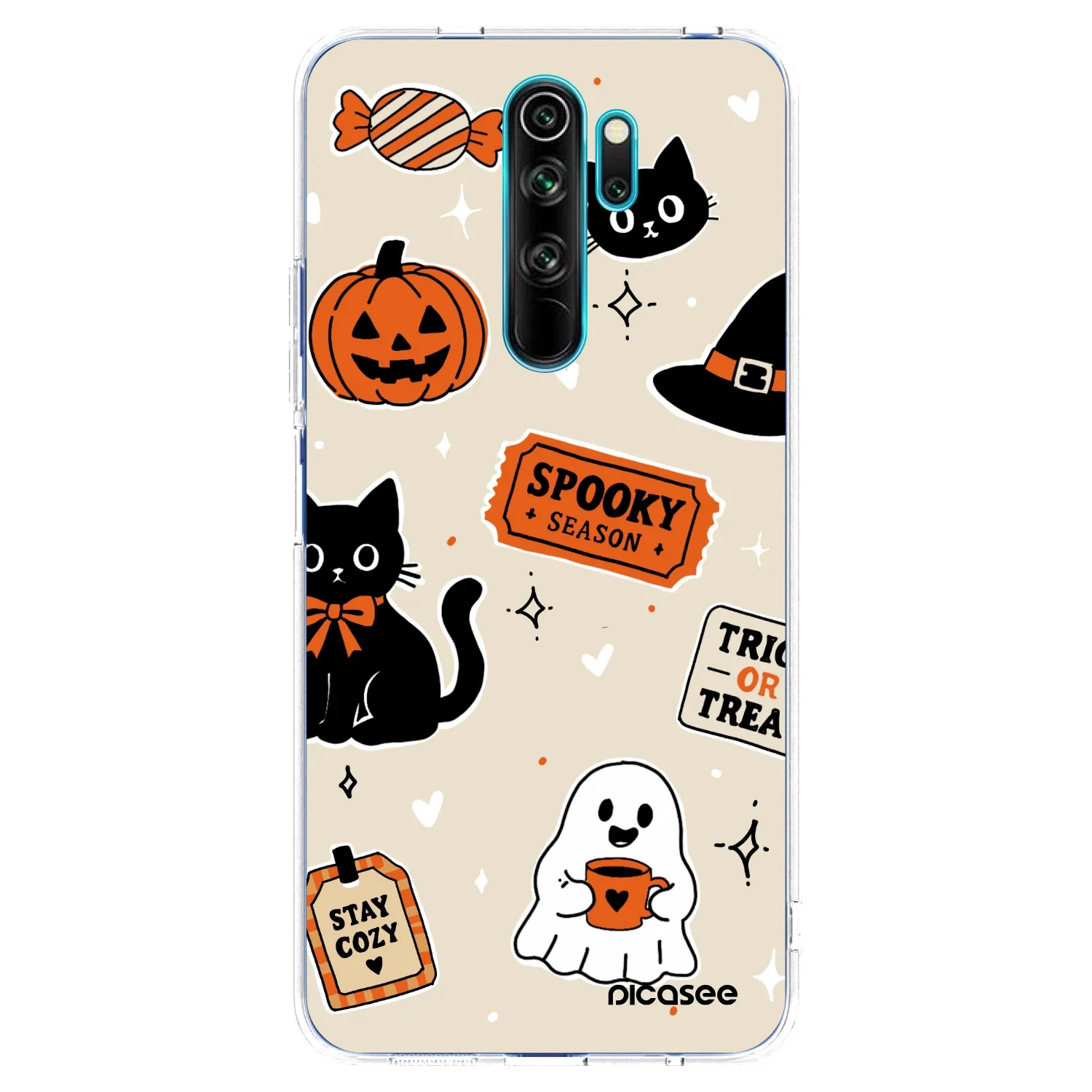Picasee Xiaomi Redmi Note 8 Pro Hülle - Transparentes Silikon - Halloween stickers