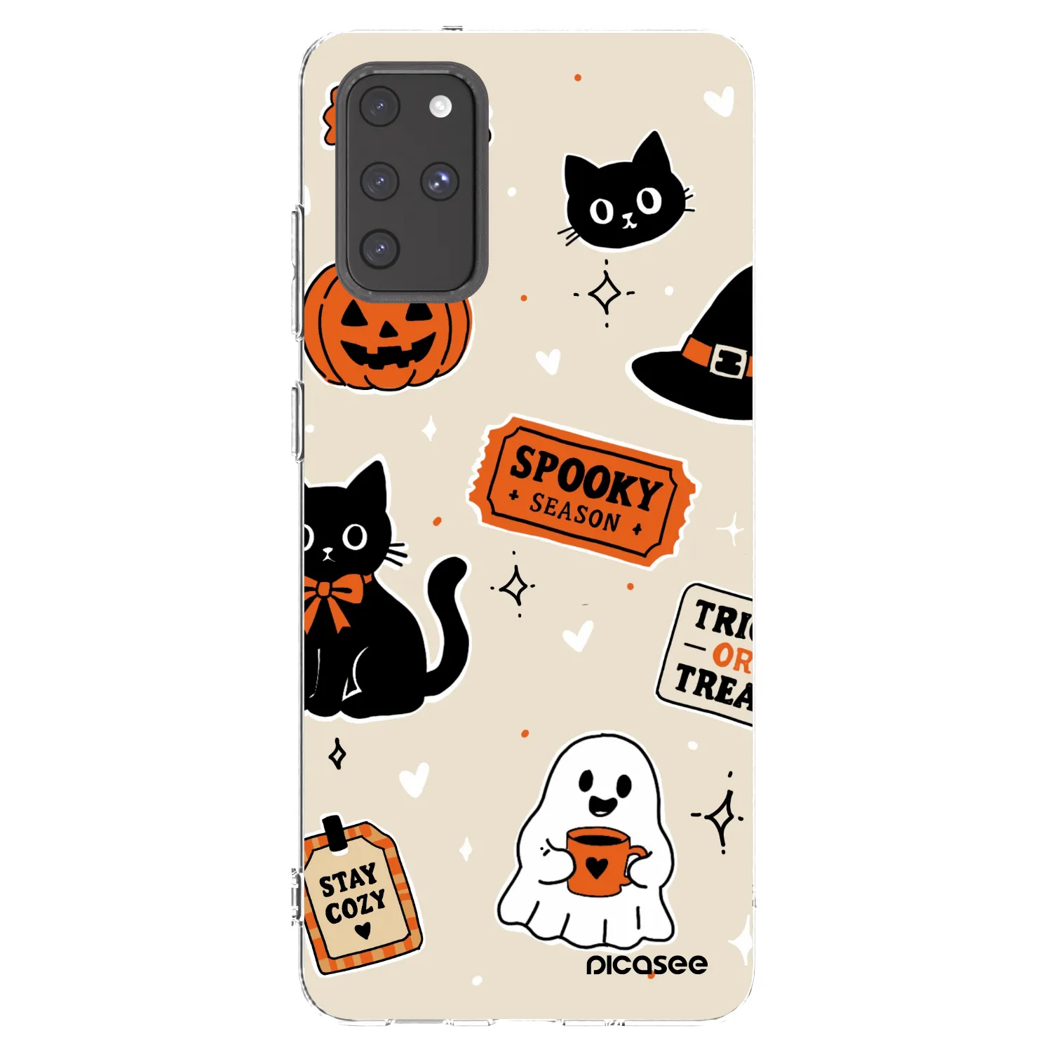 Picasee Samsung Galaxy S20+ G985F Hülle - Transparentes Silikon - Halloween stickers