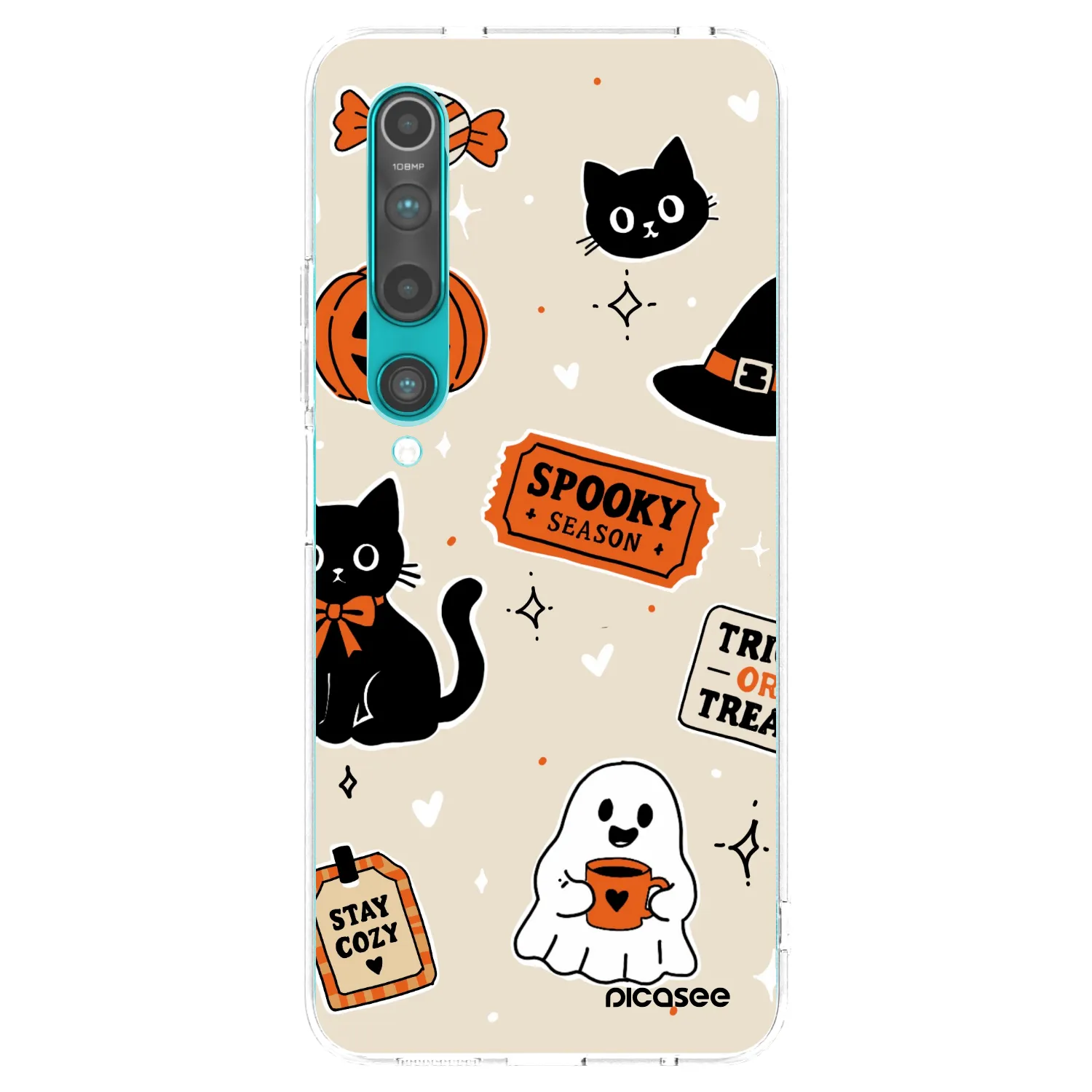 Picasee Xiaomi Mi 10 Hülle - Transparentes Silikon - Halloween stickers