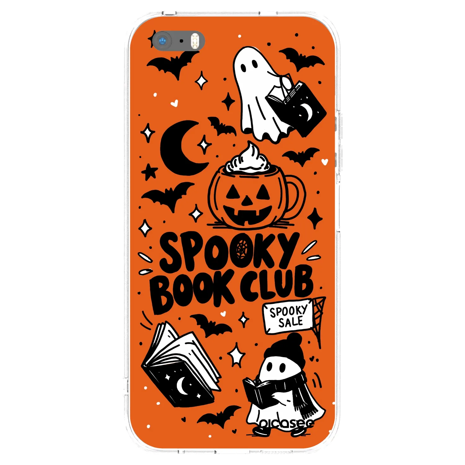 Picasee Apple iPhone 5/5S/SE Hülle - Transparentes Silikon - Spooky book club