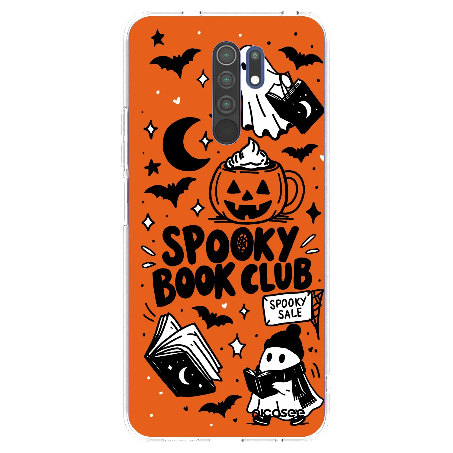 Picasee Xiaomi Redmi 9 Hülle - Transparentes Silikon - Spooky book club