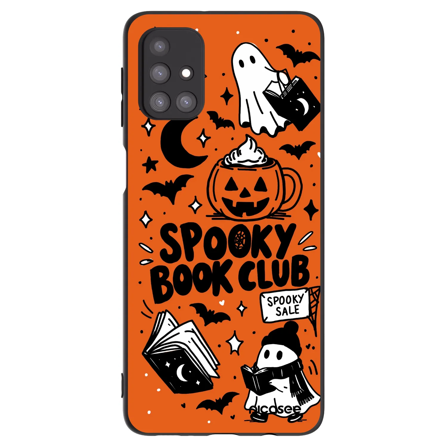 Picasee Samsung Galaxy M31s Hülle - Schwarzes Silikon - Spooky book club