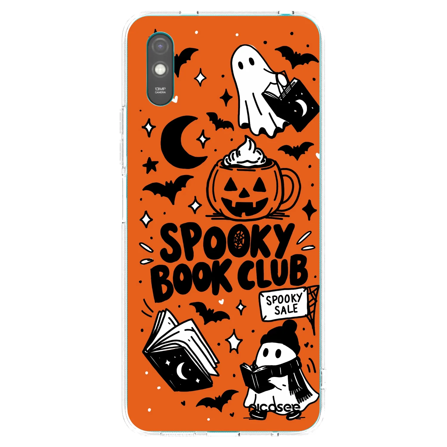 Picasee Xiaomi Redmi 9A Hülle - Transparentes Silikon - Spooky book club
