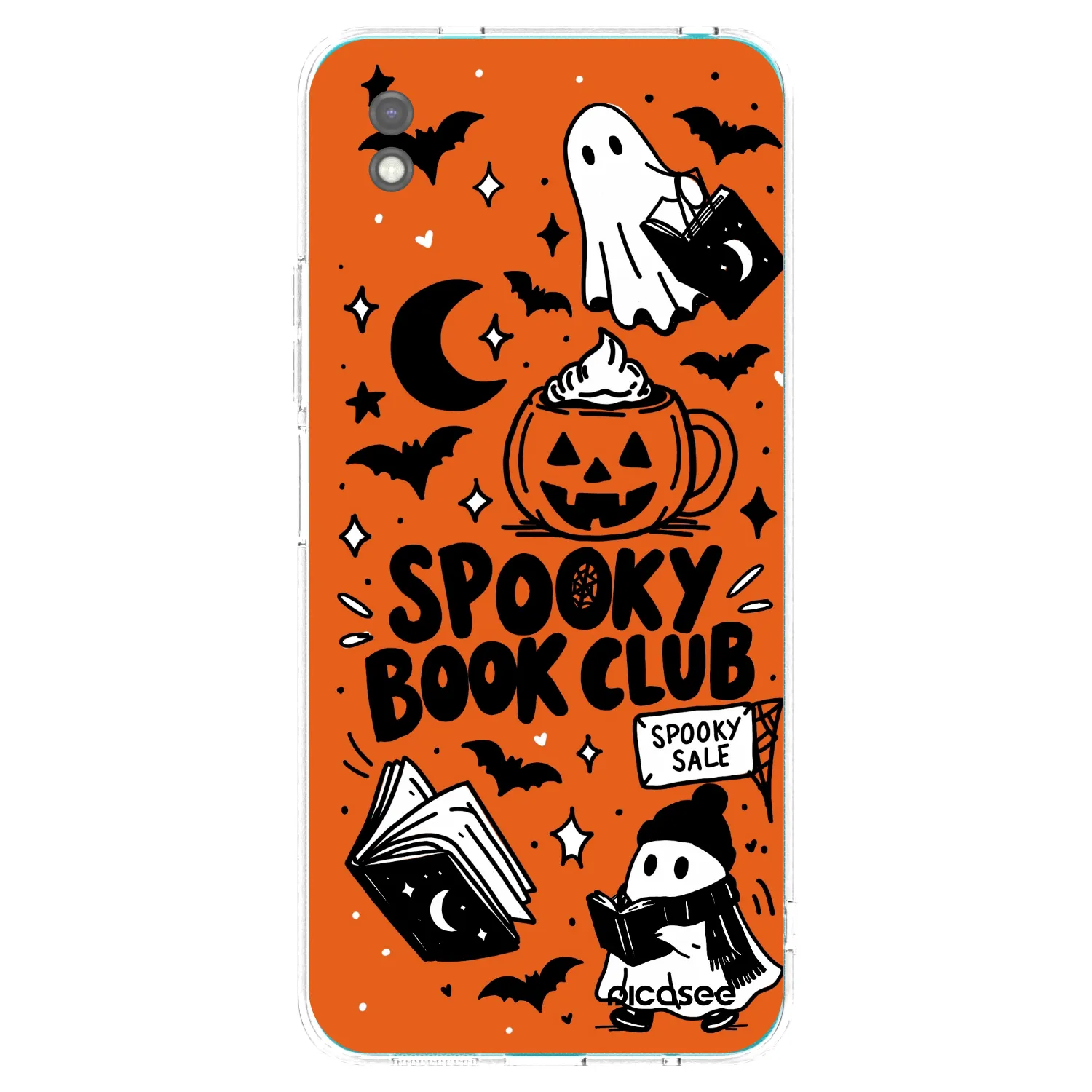 Picasee Xiaomi Redmi 9A Hülle - Schwarzes Silikon - Spooky book club