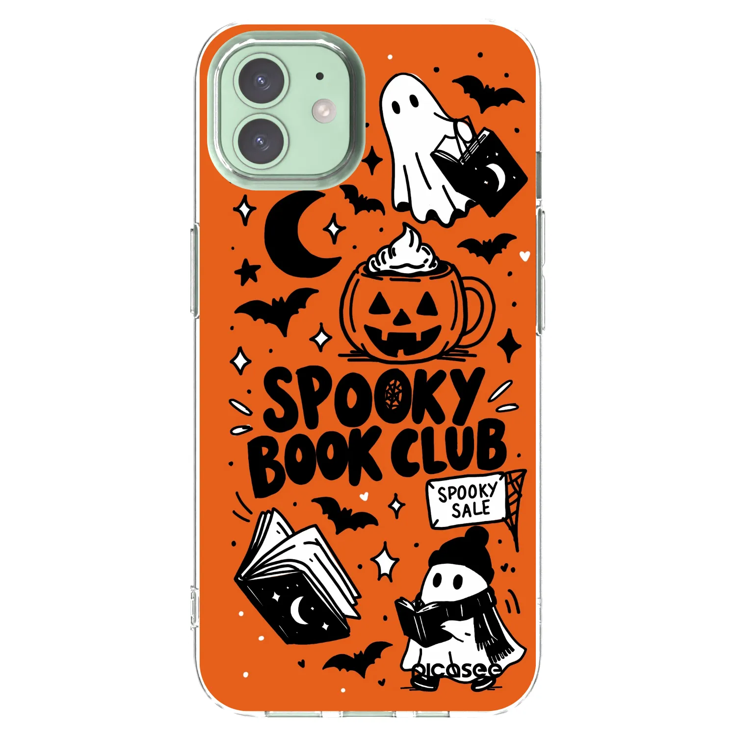 Picasee Apple iPhone 12 Hülle - Transparentes Silikon - Spooky book club
