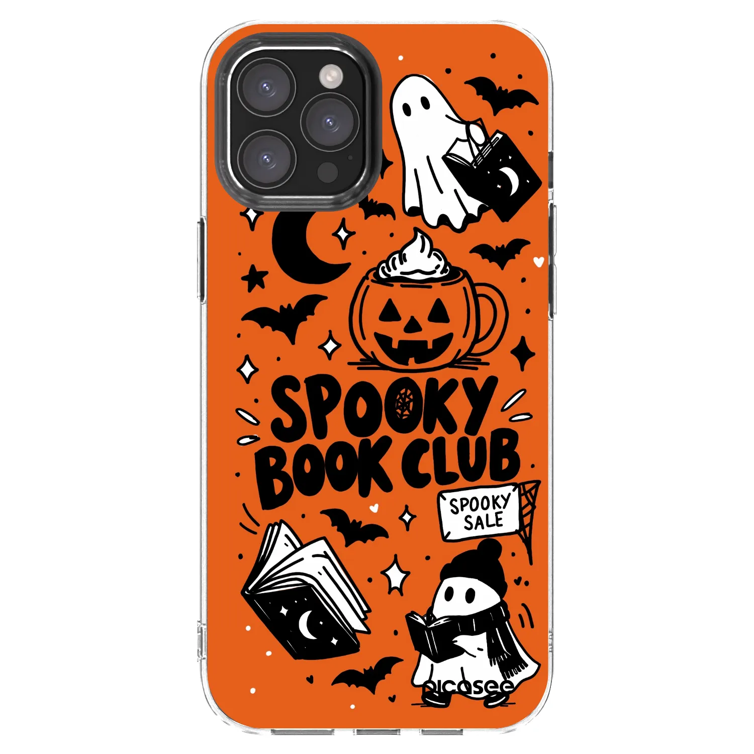 Picasee Apple iPhone 12 Pro Max Hülle - Transparentes Silikon - Spooky book club