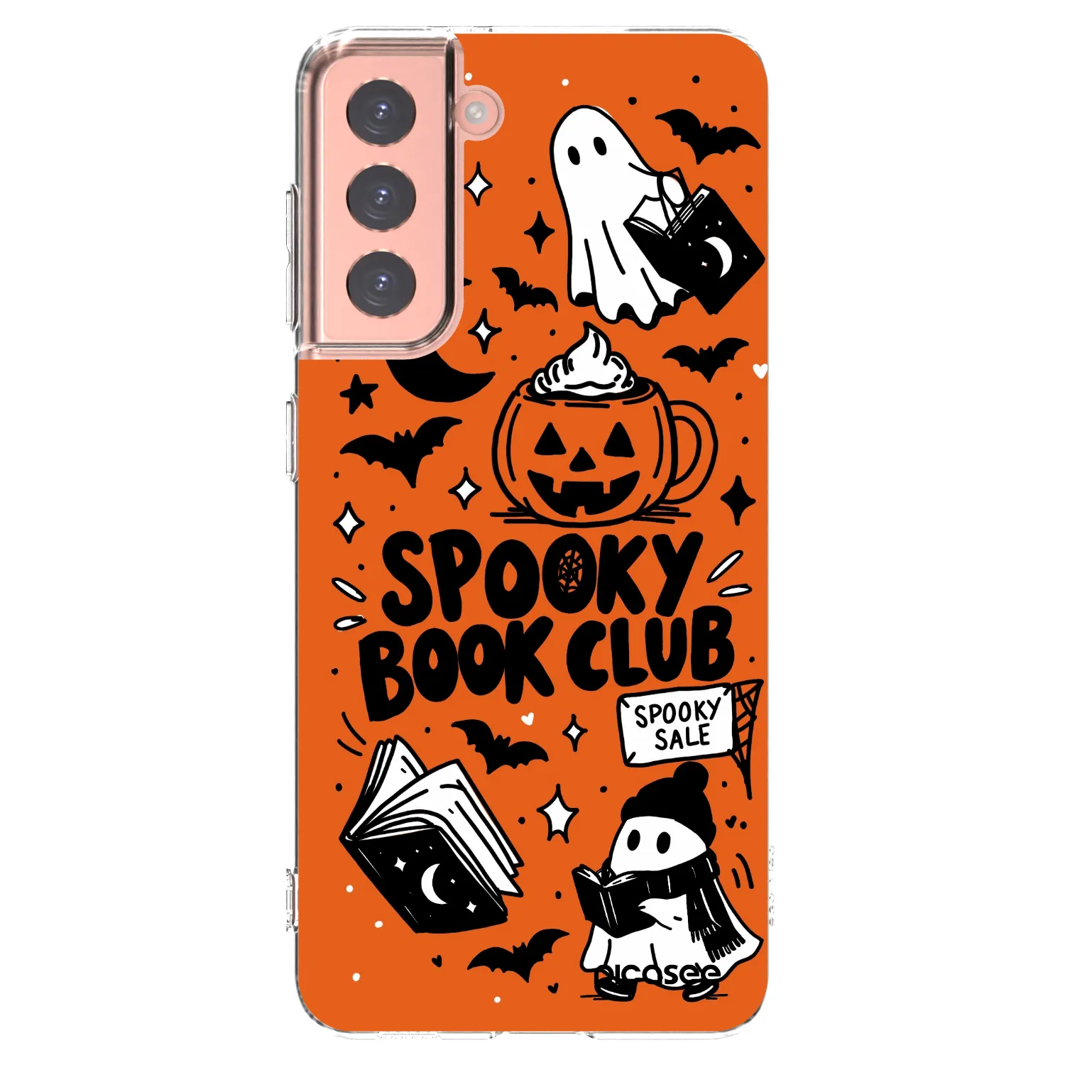 Picasee Samsung Galaxy S21 5G G991B Hülle - Transparentes Silikon - Spooky book club