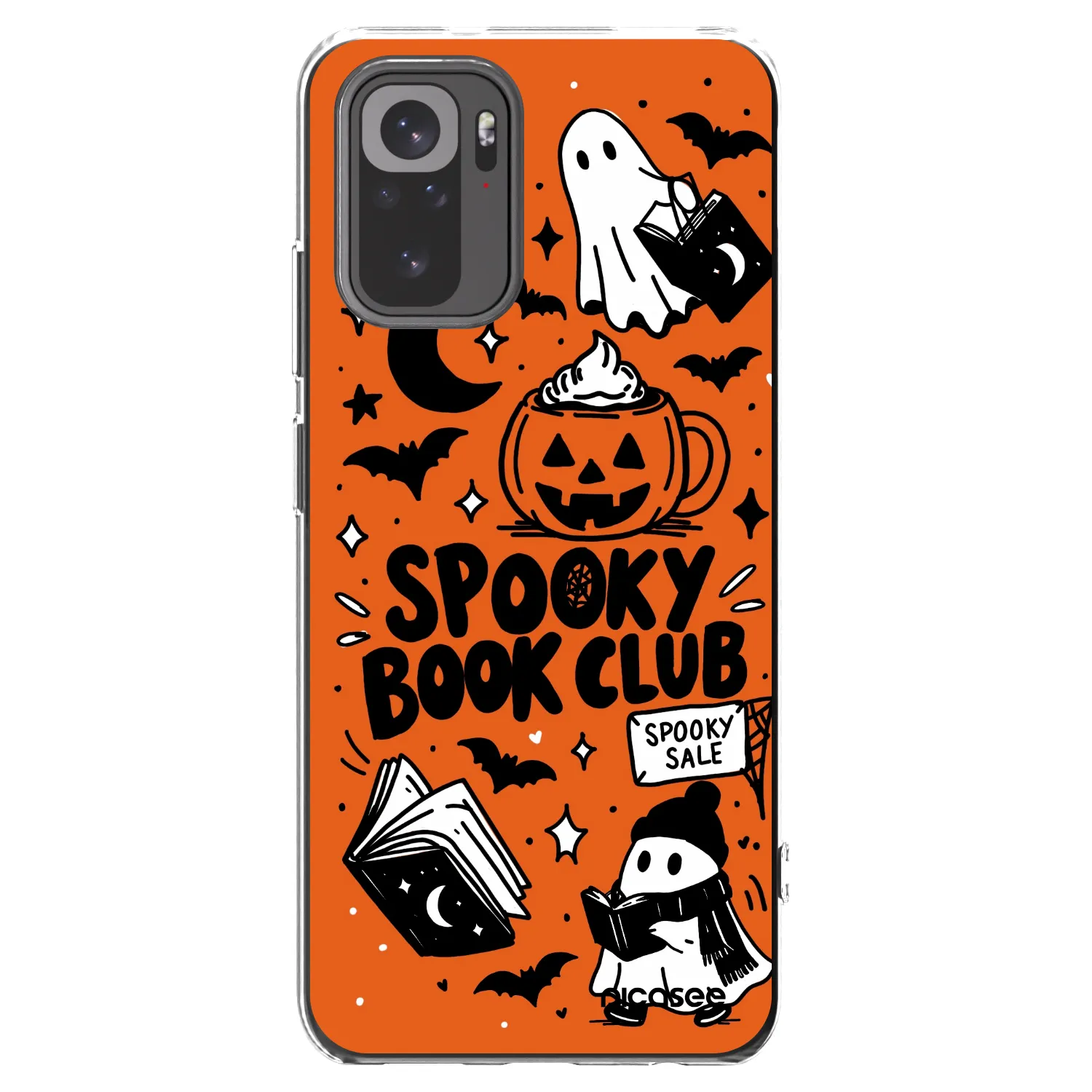 Picasee Xiaomi Redmi Note 10S Hülle - Transparentes Silikon - Spooky book club
