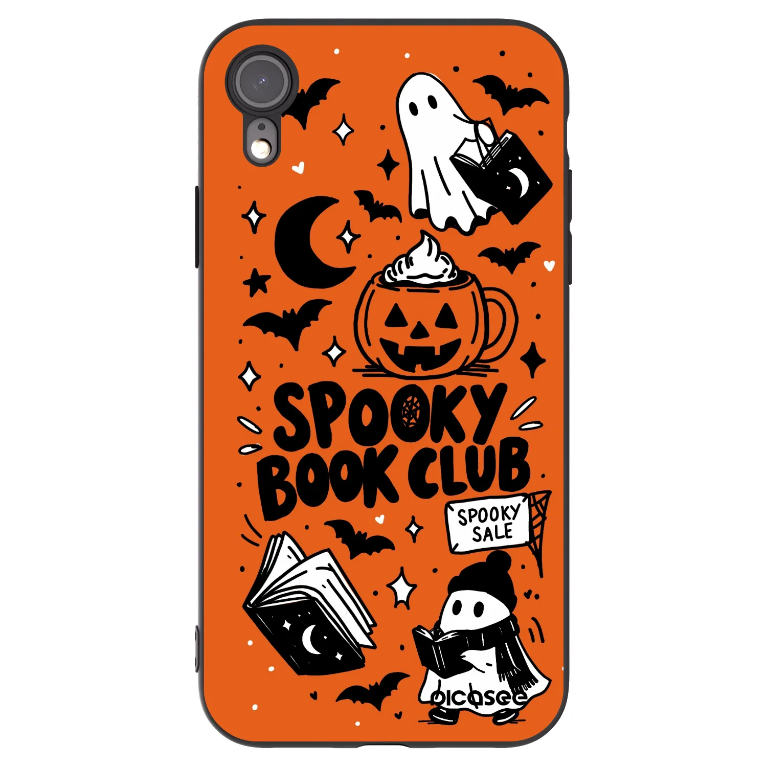 Picasee Apple iPhone XR Hülle - Schwarzes Silikon - Spooky book club