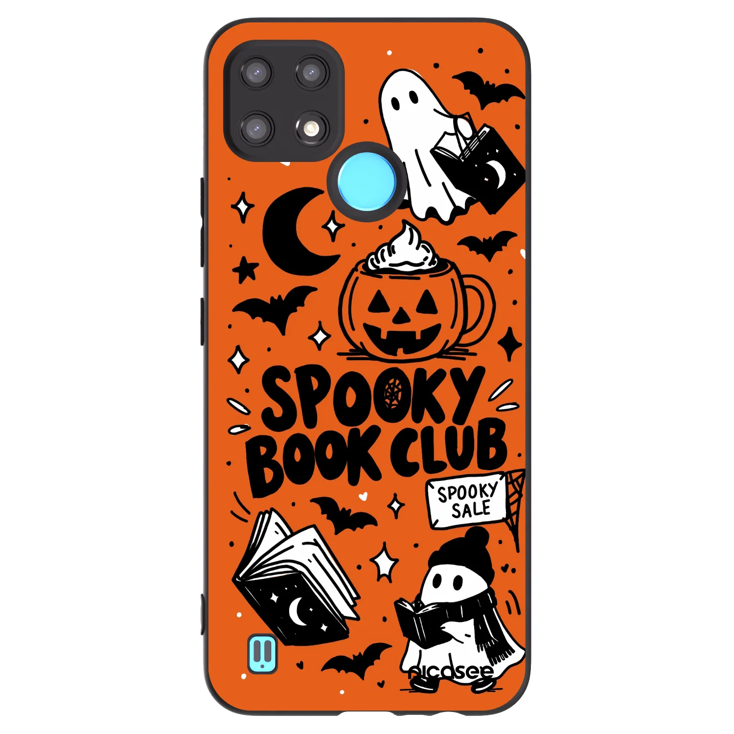 Picasee Realme C21 Hülle - Schwarzes Silikon - Spooky book club