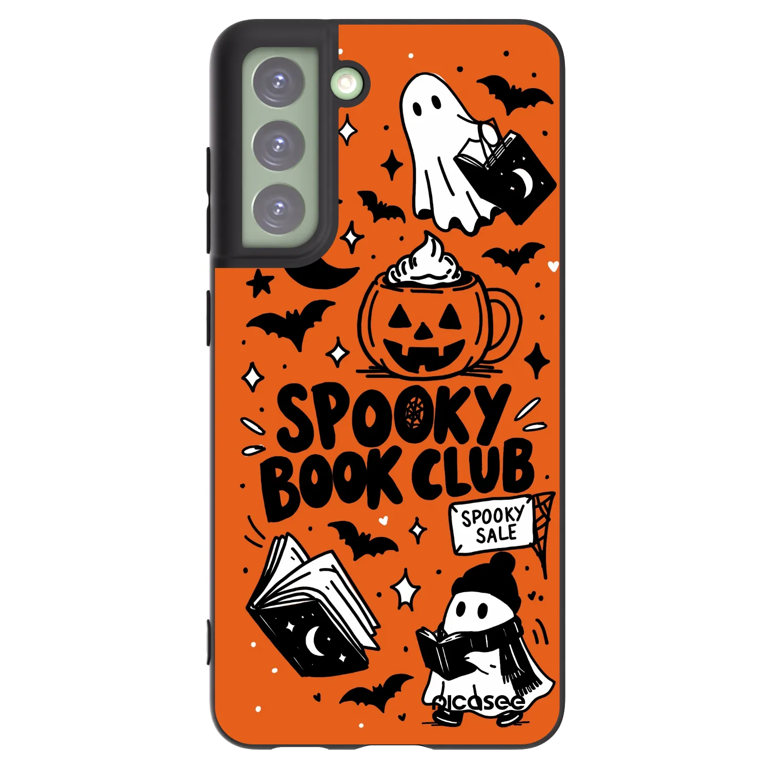Picasee Samsung Galaxy S21 FE 5G Hülle - Schwarzes Silikon - Spooky book club