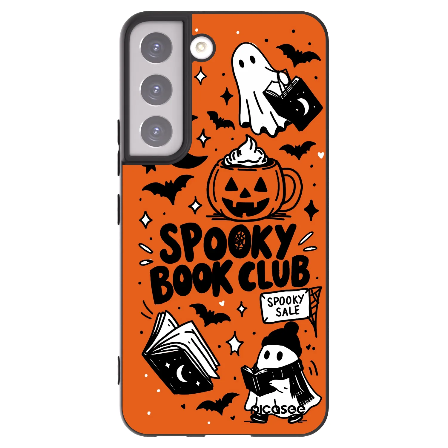 Picasee Samsung Galaxy S22 5G Hülle - Schwarzes Silikon - Spooky book club
