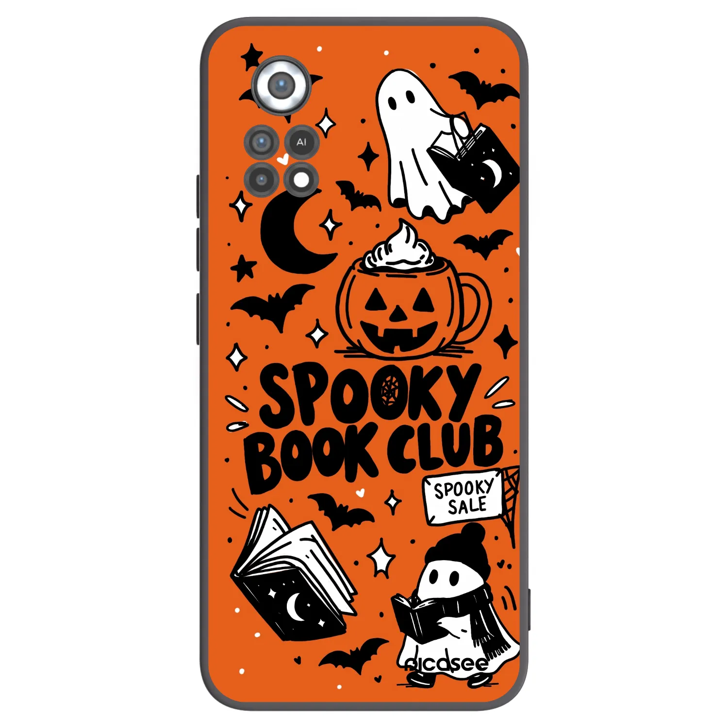 Picasee Xiaomi Poco X4 Pro 5G Hülle - Schwarzes Silikon - Spooky book club