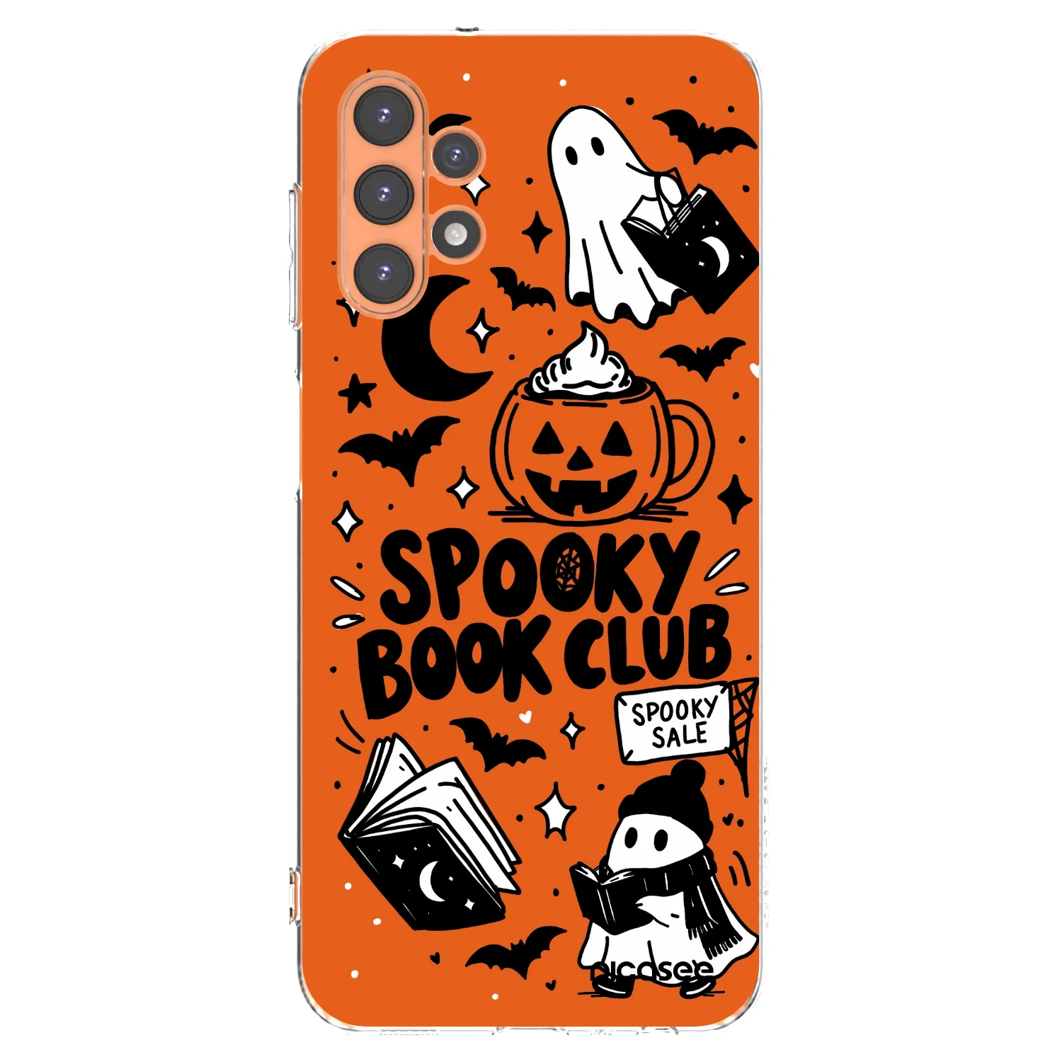 Picasee Samsung Galaxy A13 4G A135 Hülle - Transparentes Silikon - Spooky book club
