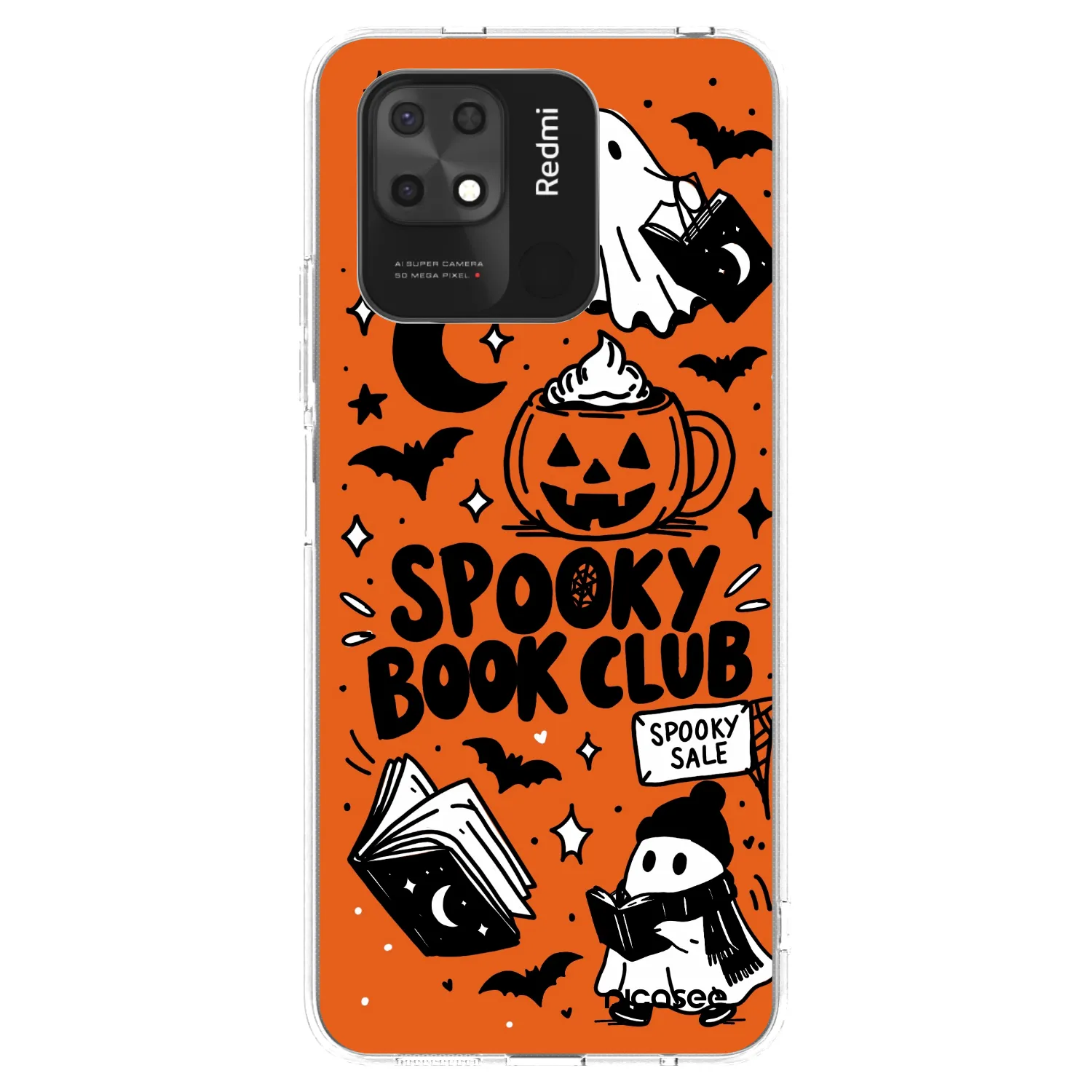 Picasee Xiaomi Redmi 10C Hülle - Transparentes Silikon - Spooky book club
