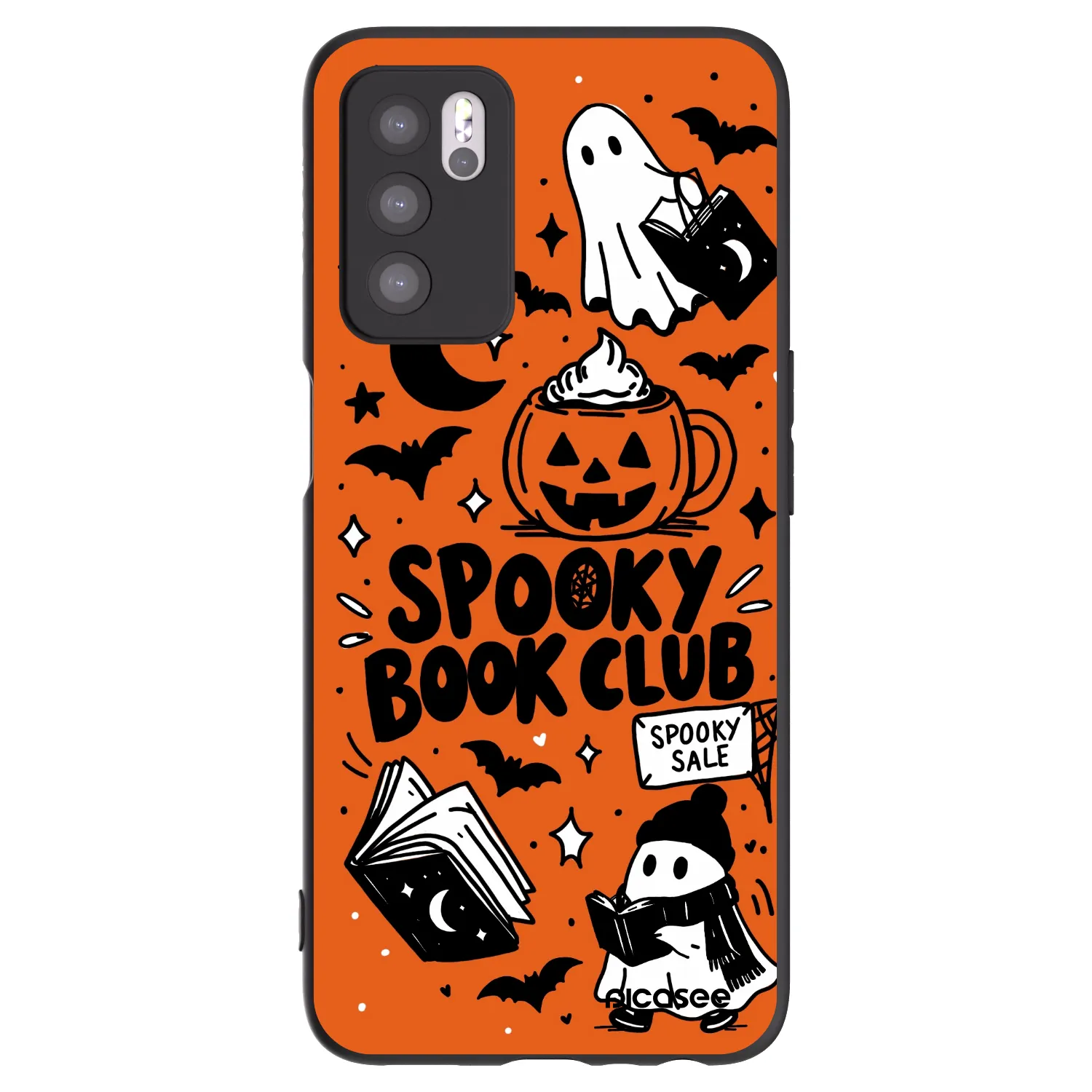 Picasee OPPO A16s Hülle - Schwarzes Silikon - Spooky book club