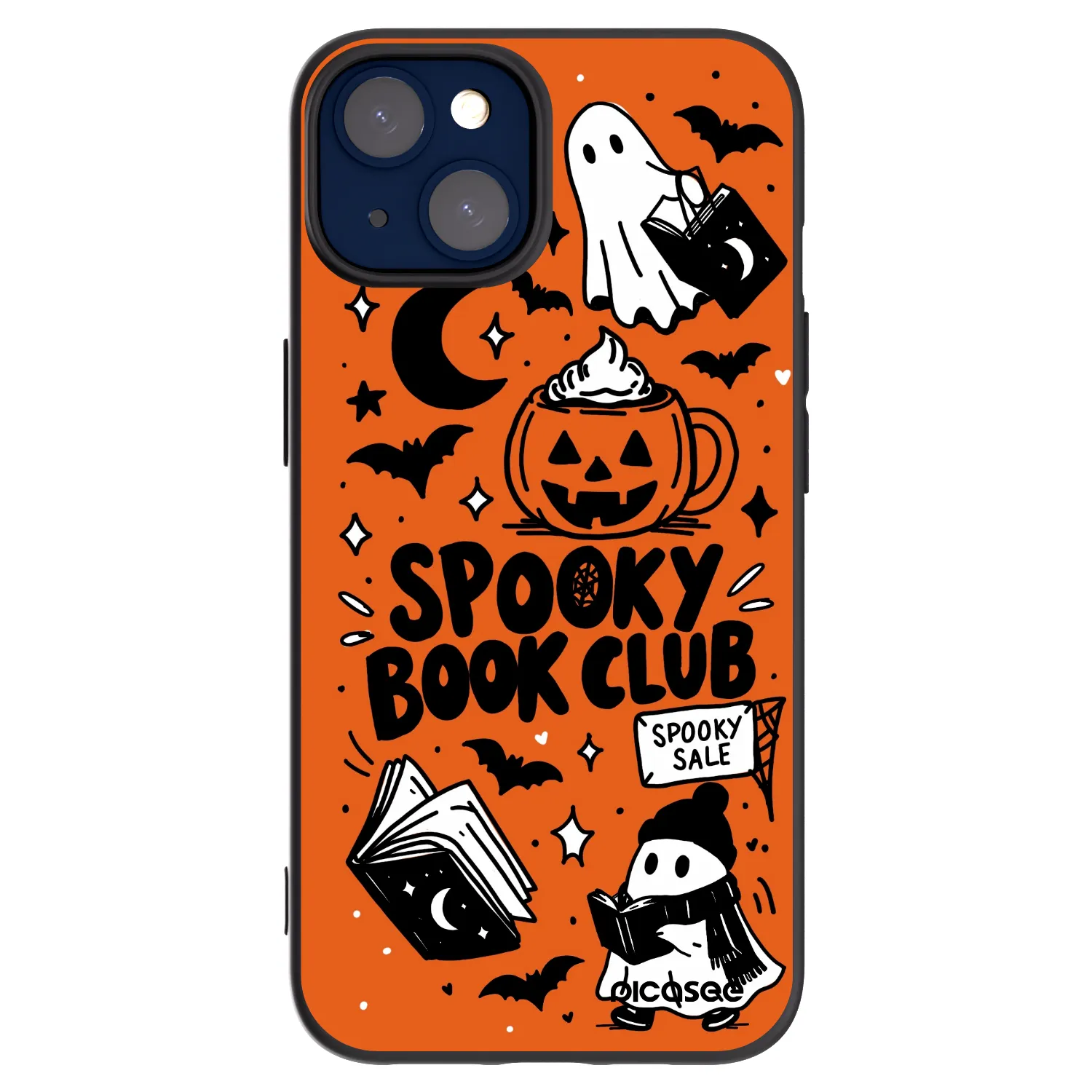 Picasee Apple iPhone 14 Hülle - Schwarzes Silikon - Spooky book club
