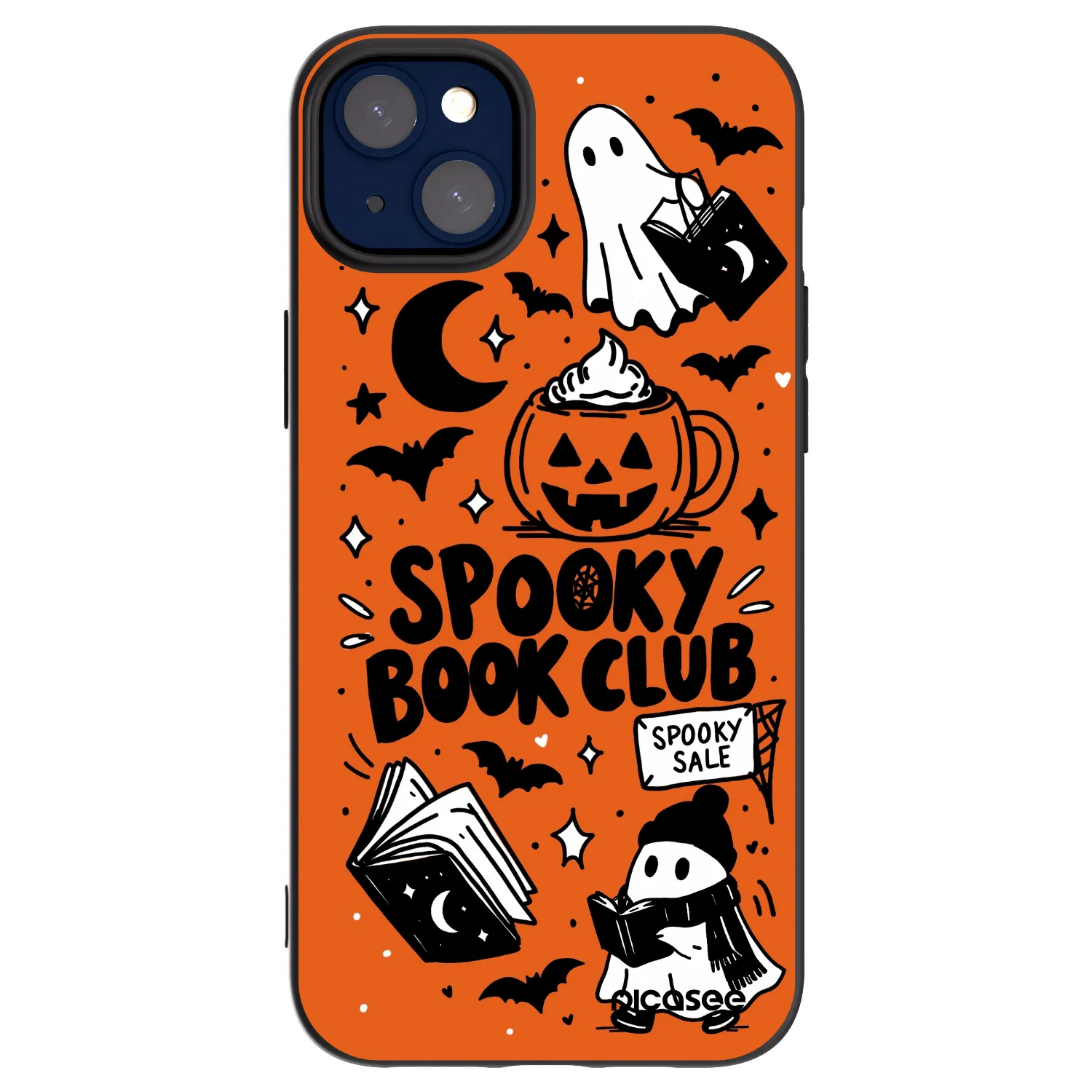 Picasee Apple iPhone 14 Plus Hülle - Schwarzes Silikon - Spooky book club