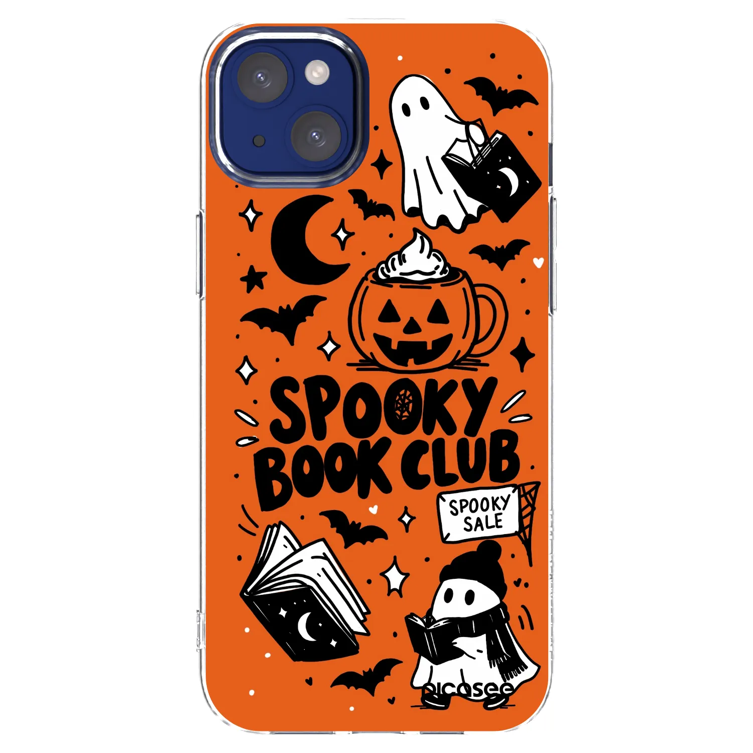 Picasee Apple iPhone 14 Plus Hülle - Transparentes Silikon - Spooky book club