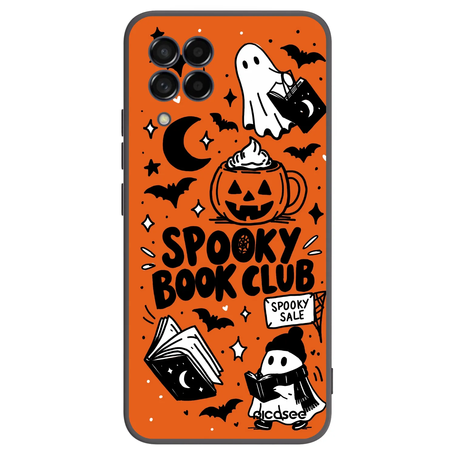 Picasee Samsung Galaxy M53 5G Hülle - Schwarzes Silikon - Spooky book club