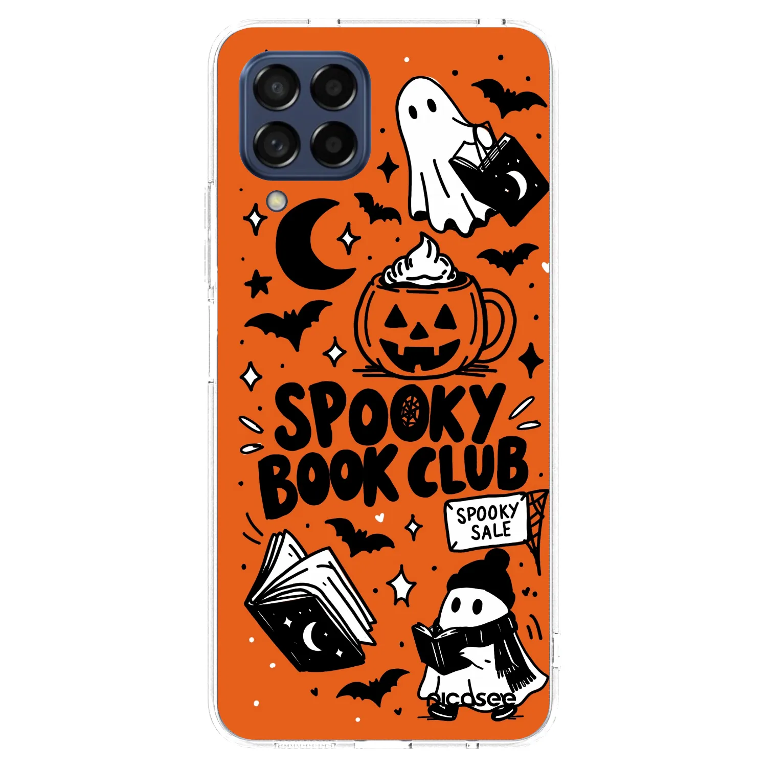 Picasee Samsung Galaxy M53 5G Hülle - Transparentes Silikon - Spooky book club