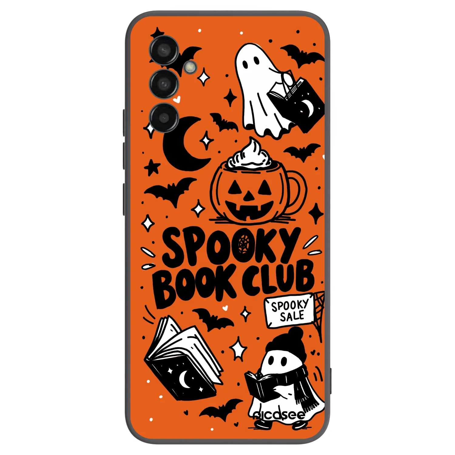 Picasee Samsung Galaxy M13 M135F Hülle - Schwarzes Silikon - Spooky book club