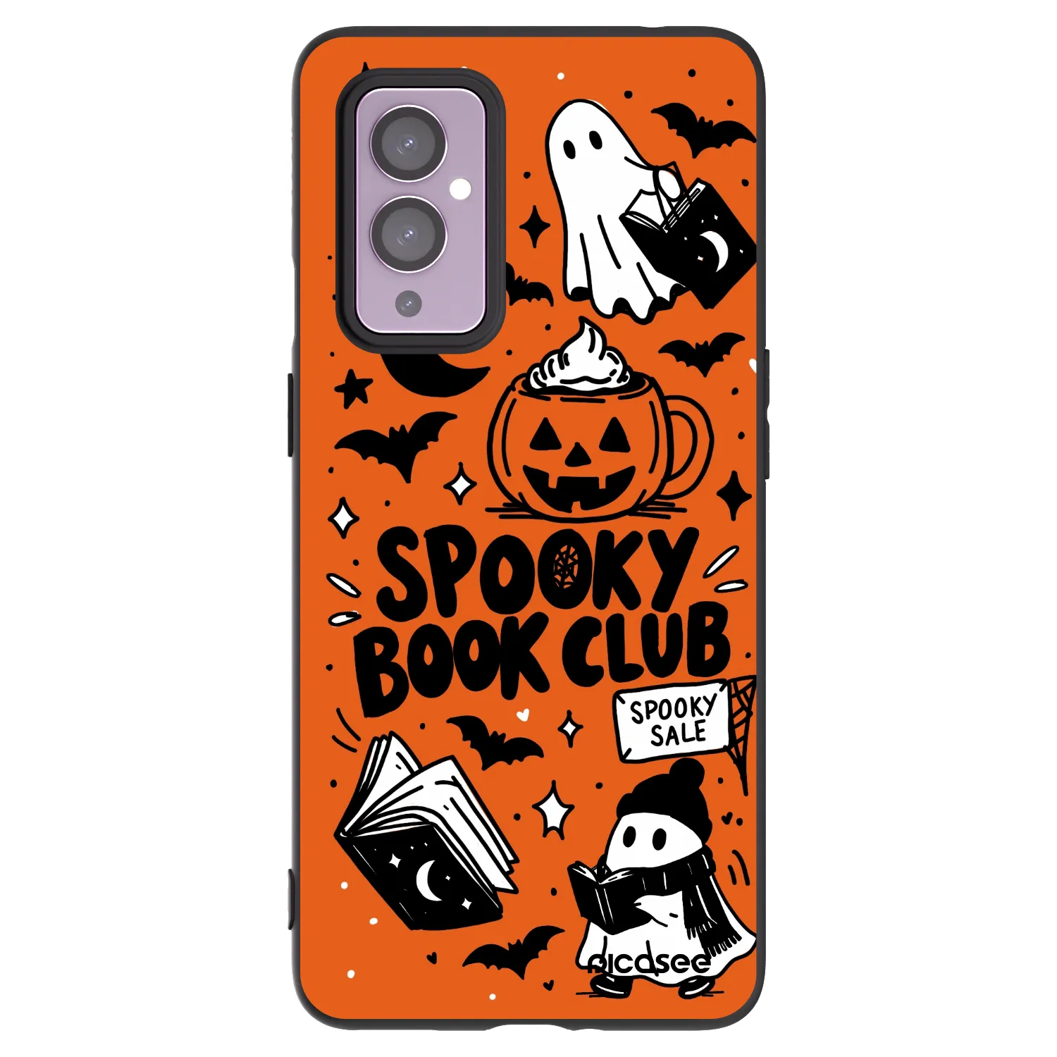 Picasee OnePlus 9 Hülle - Schwarzes Silikon - Spooky book club
