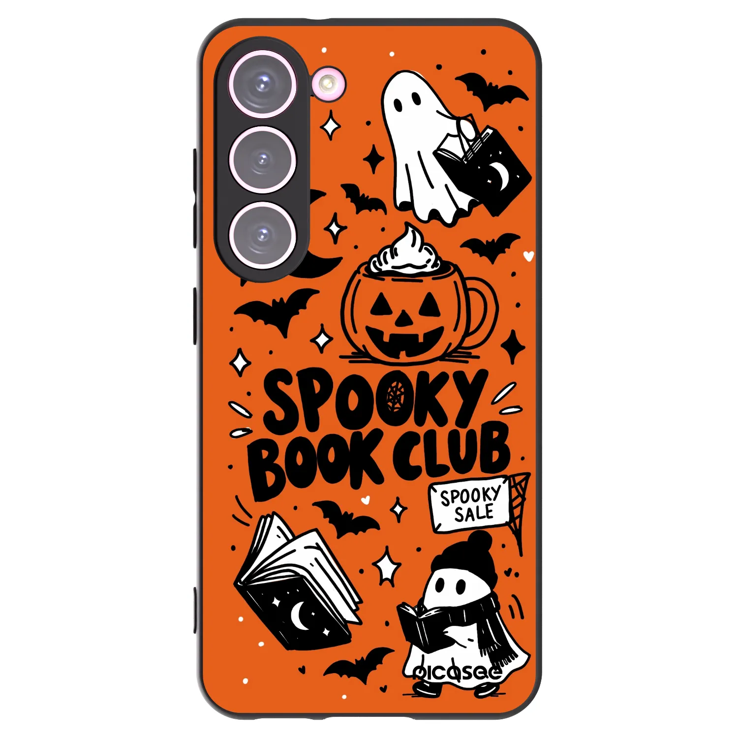 Picasee Samsung Galaxy S23 5G Hülle - Schwarzes Silikon - Spooky book club