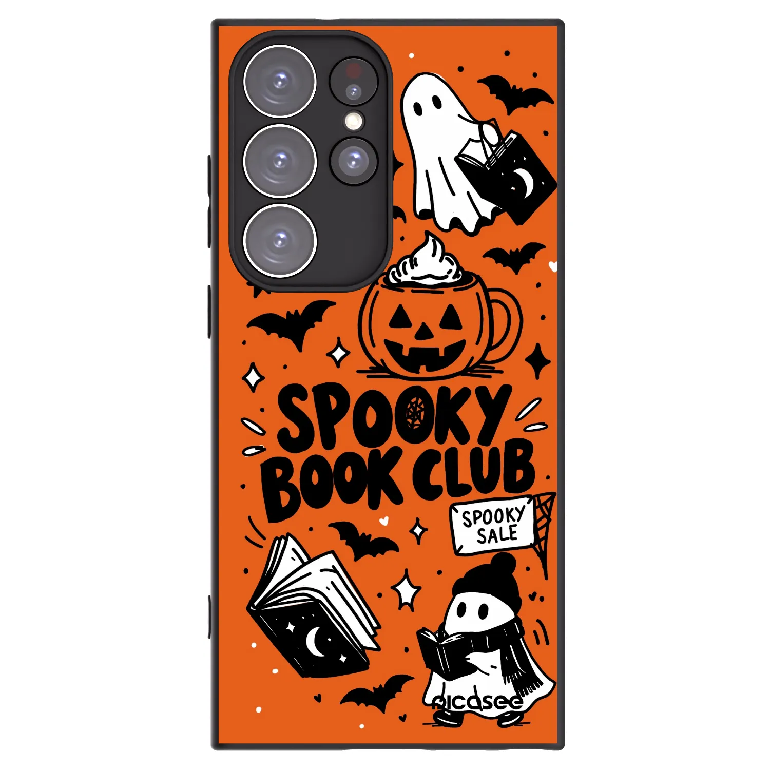 Picasee Samsung Galaxy S23 Ultra 5G Hülle - Schwarzes Silikon - Spooky book club