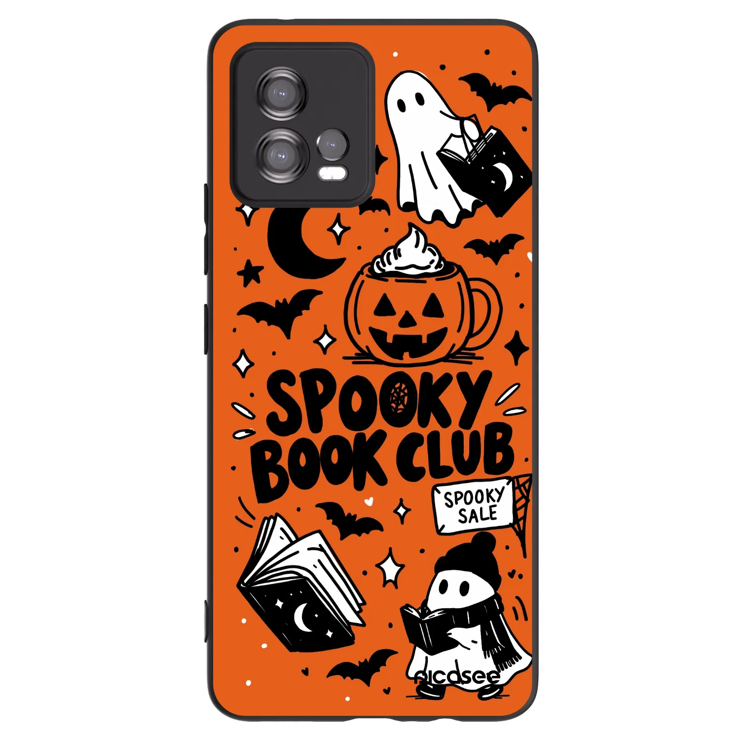 Picasee Motorola Moto G72 Hülle - Schwarzes Silikon - Spooky book club