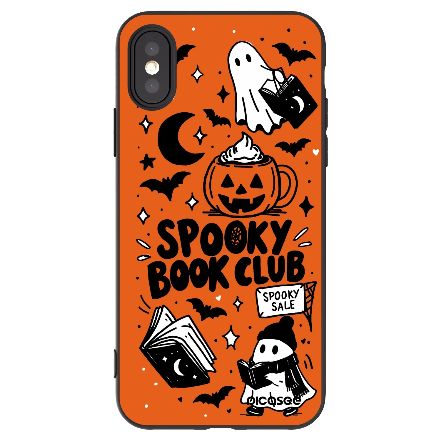 Picasee Apple iPhone X/XS Hülle - Schwarzes Silikon - Spooky book club
