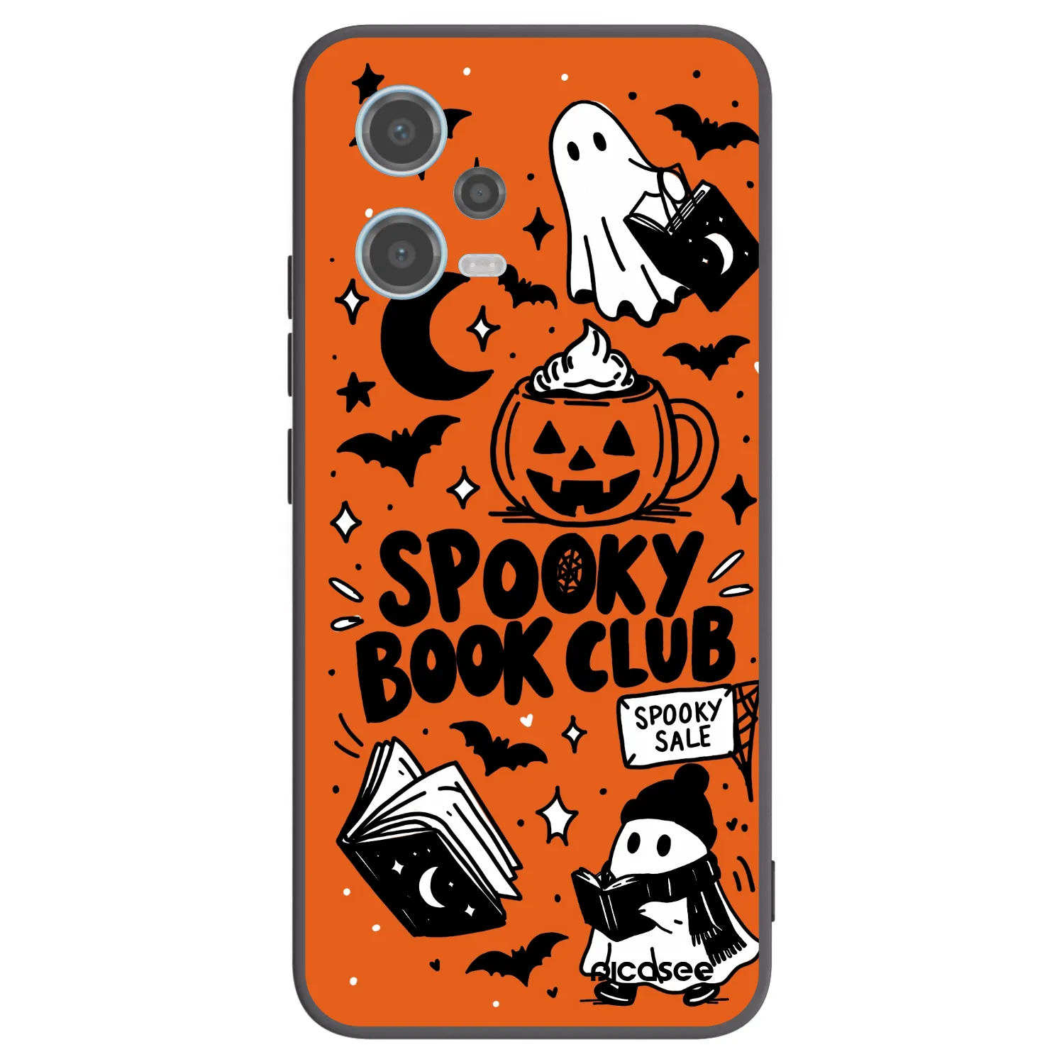 Picasee Xiaomi Redmi Note 12 5G Hülle - Schwarzes Silikon - Spooky book club