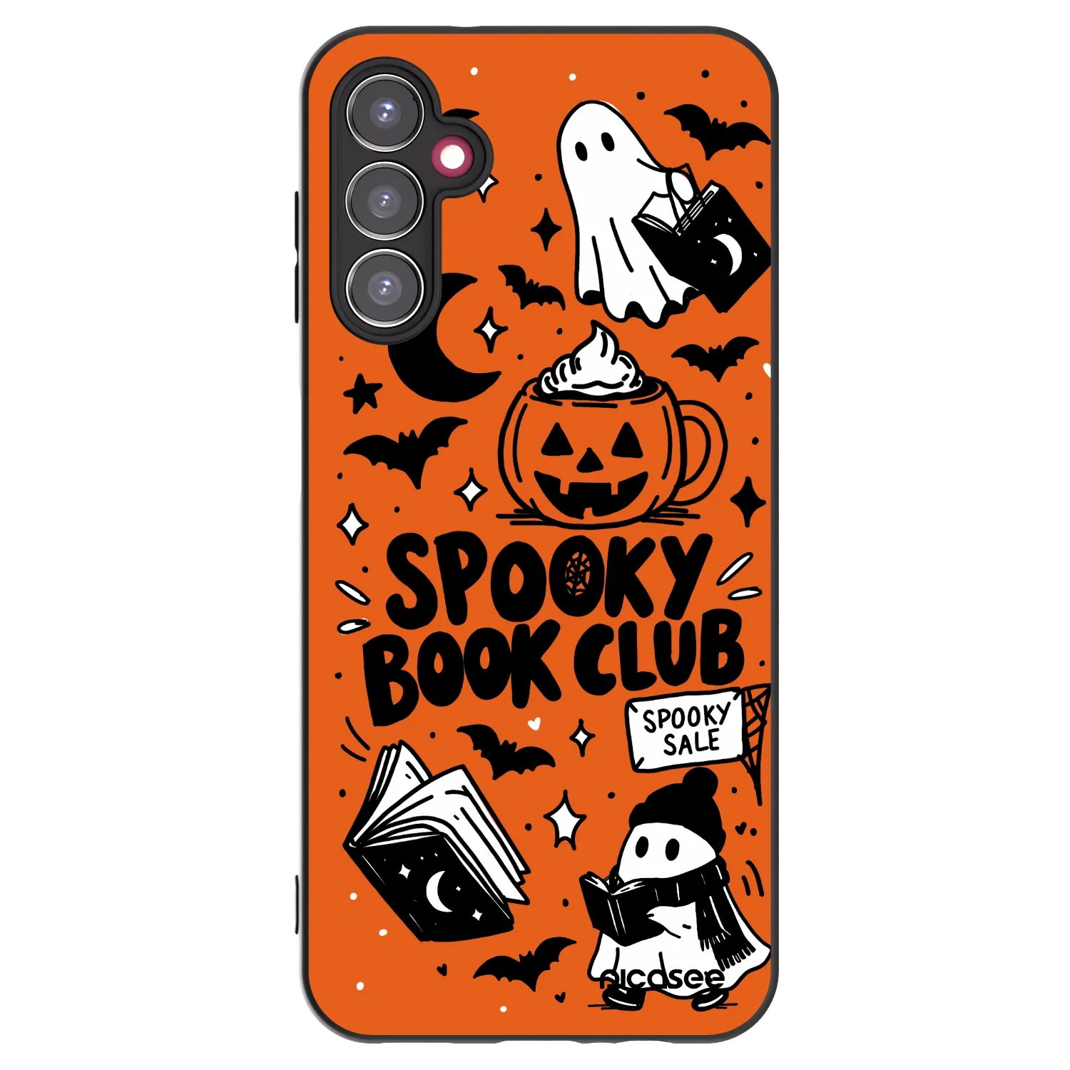 Picasee Samsung Galaxy A14 4G A145R Hülle - Schwarzes Silikon - Spooky book club